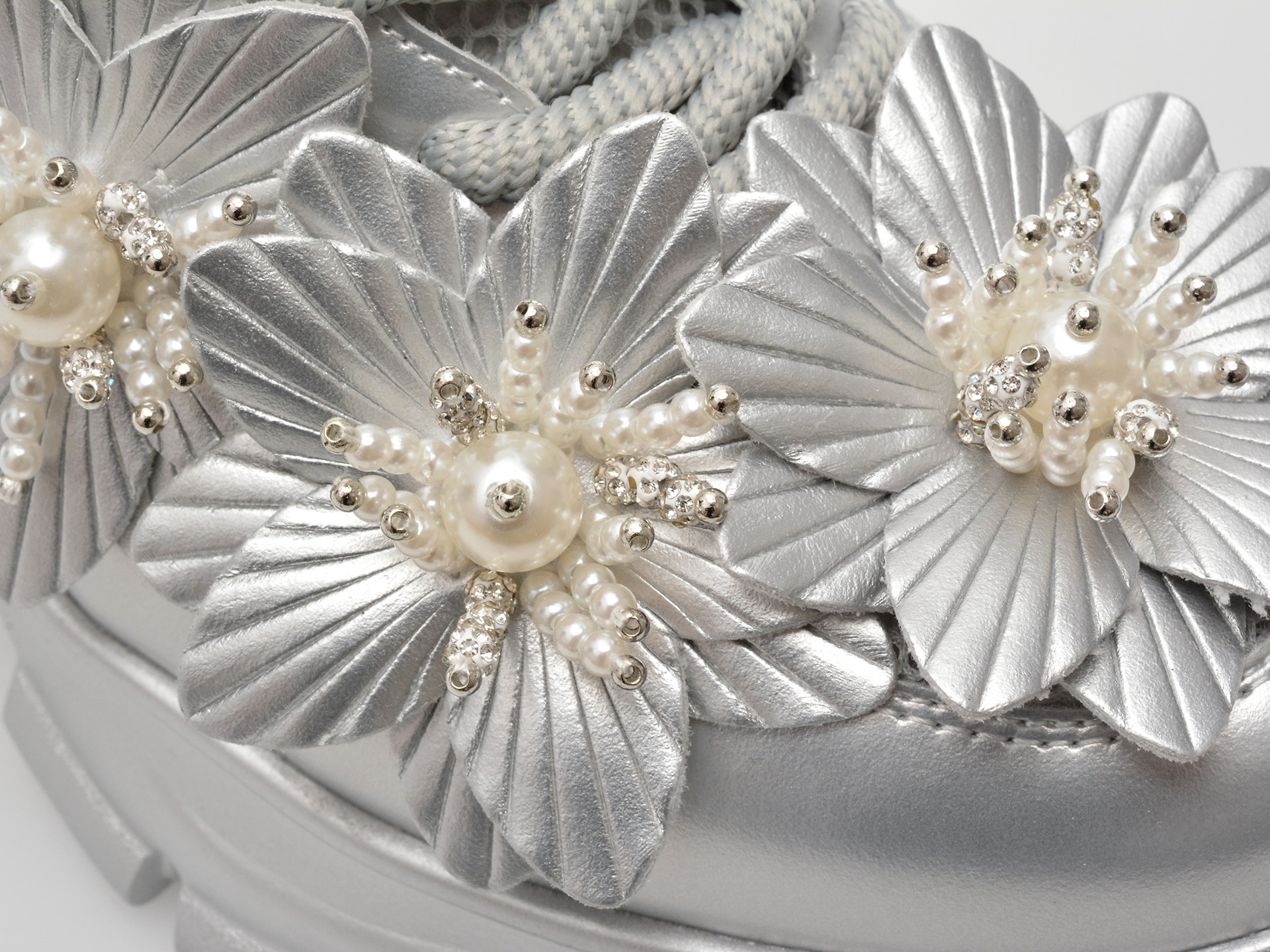 Pantofi sport EPICA argintii, 2W99, din material textil