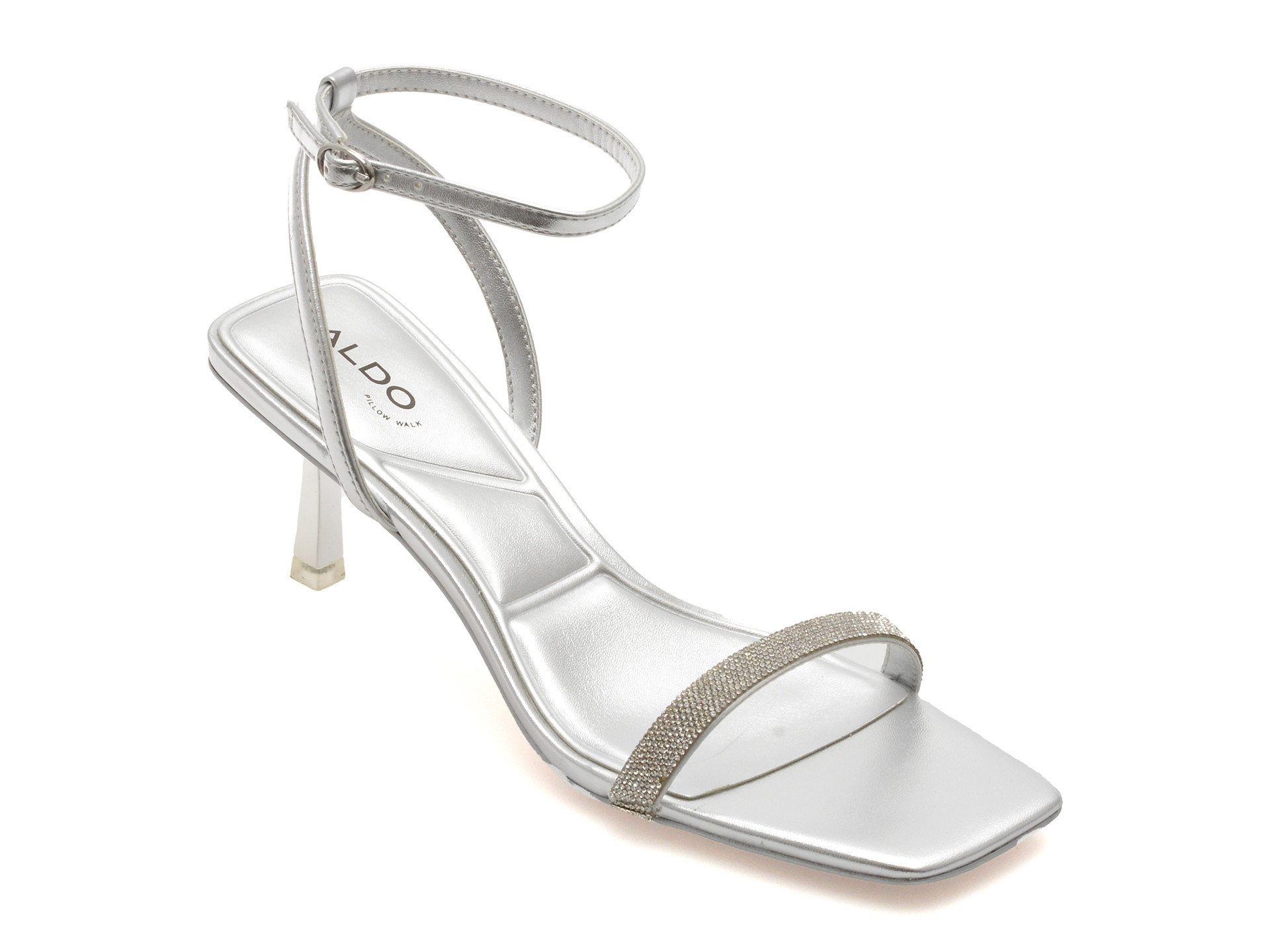 Sandale elegante ALDO argintii, KIRRI 040, din piele ecologica