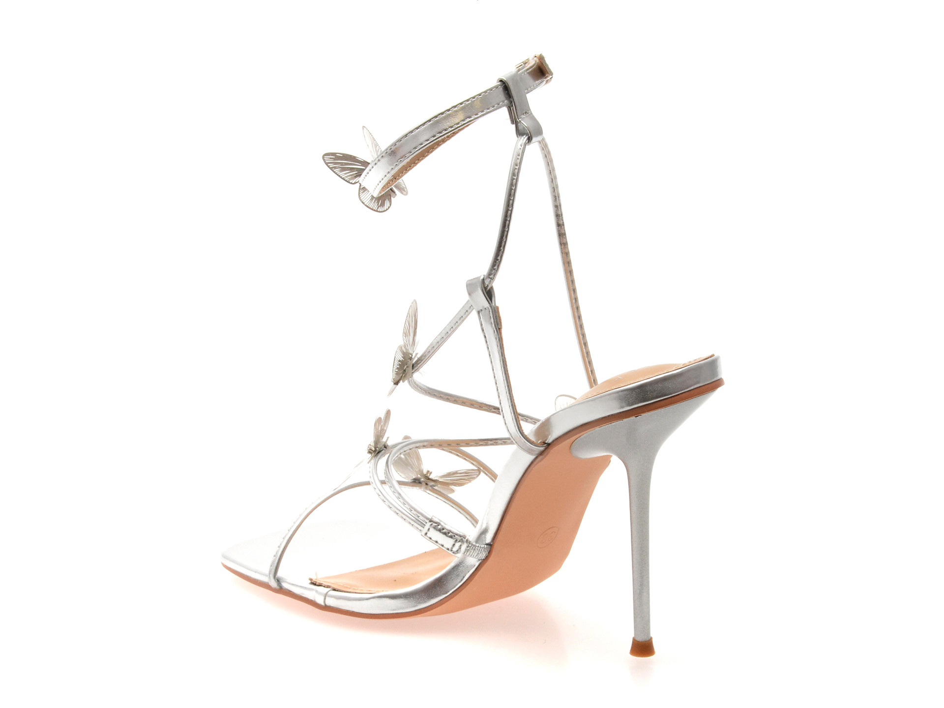 Sandale elegante EPICA argintii, 82964, din piele ecologica