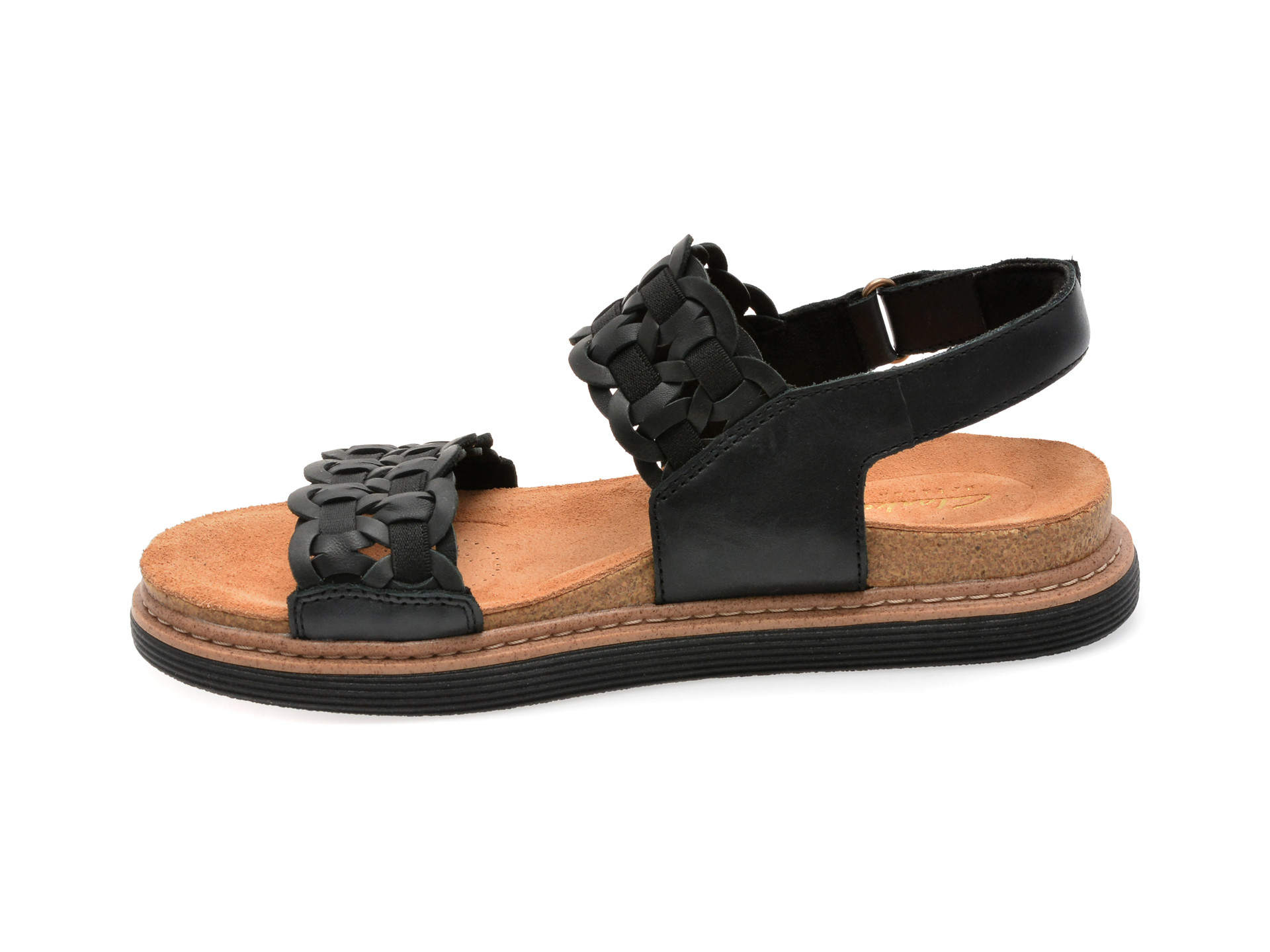 Sandale CLARKS negre, ARWELL GLIDE, din piele naturala