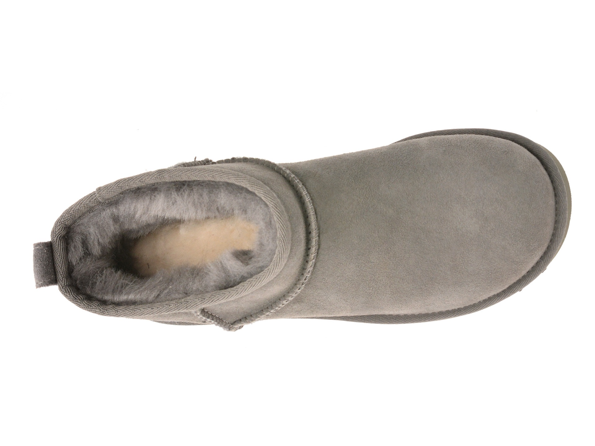 Ghete UGG gri, CLASSIC ULTRA MINI, din piele intoarsa