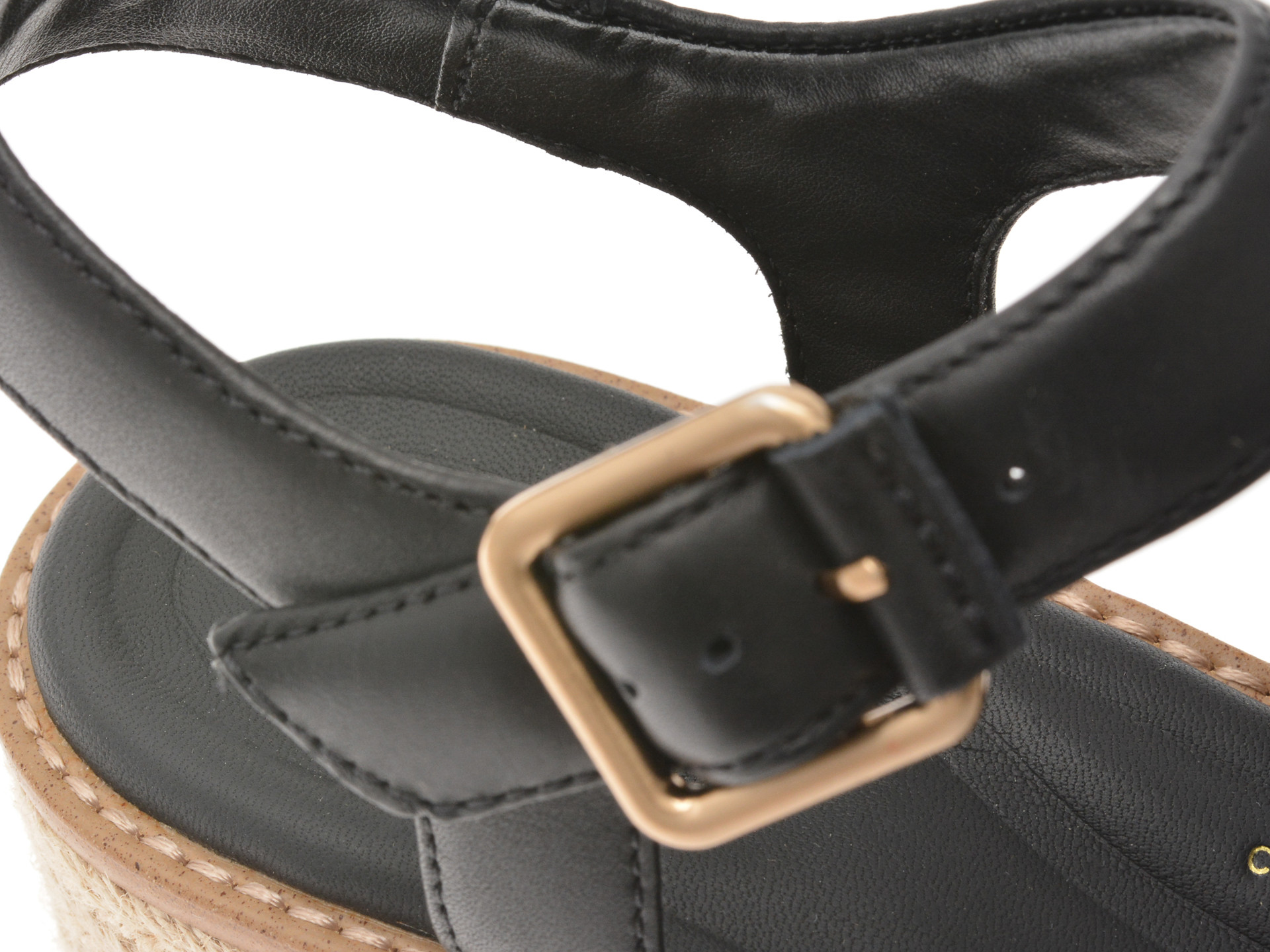 Sandale CLARKS negre, COLEDALE STRAP, din piele naturala