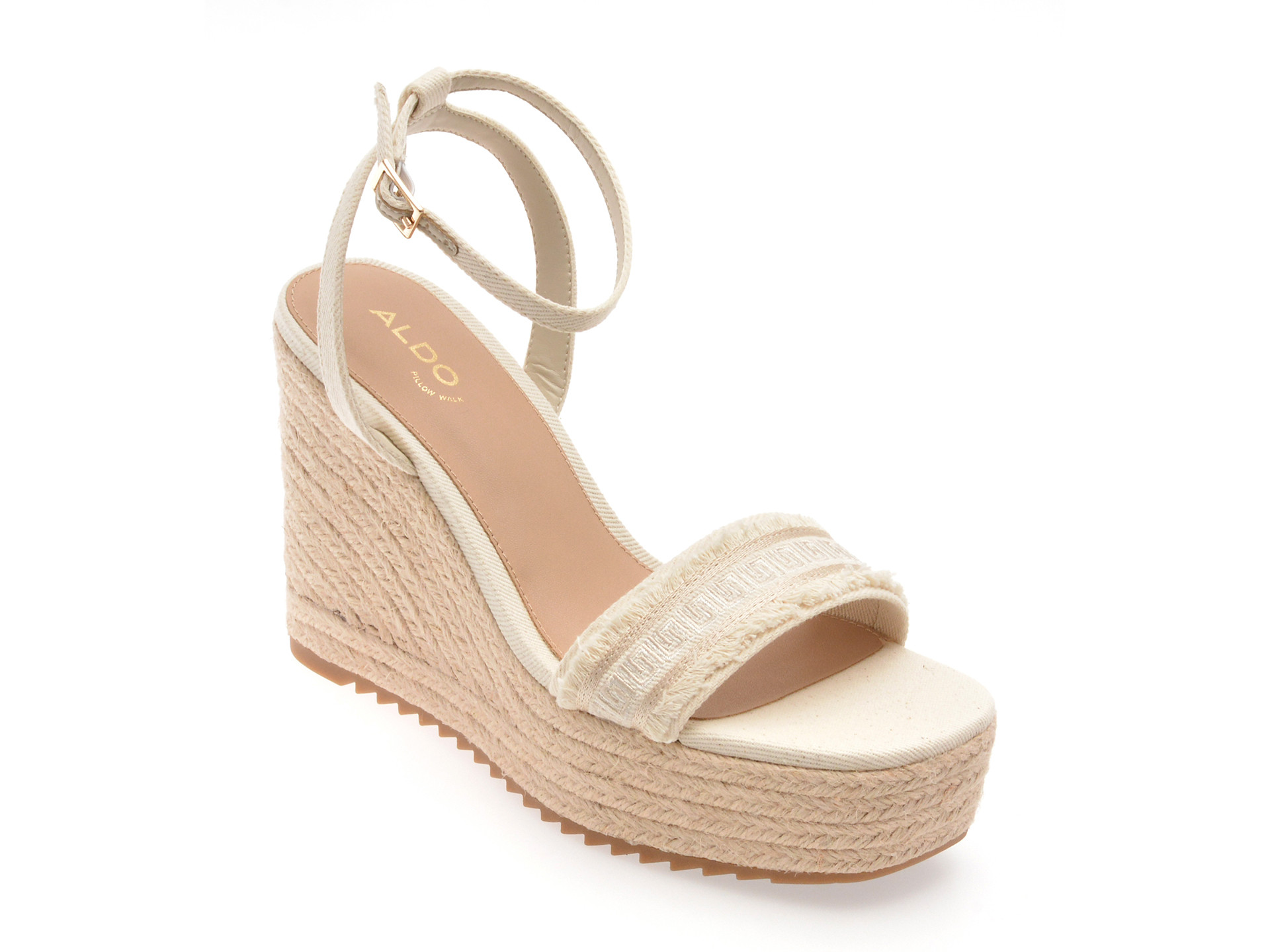 Sandale ALDO albe, ABERITRAM 110, din material textil