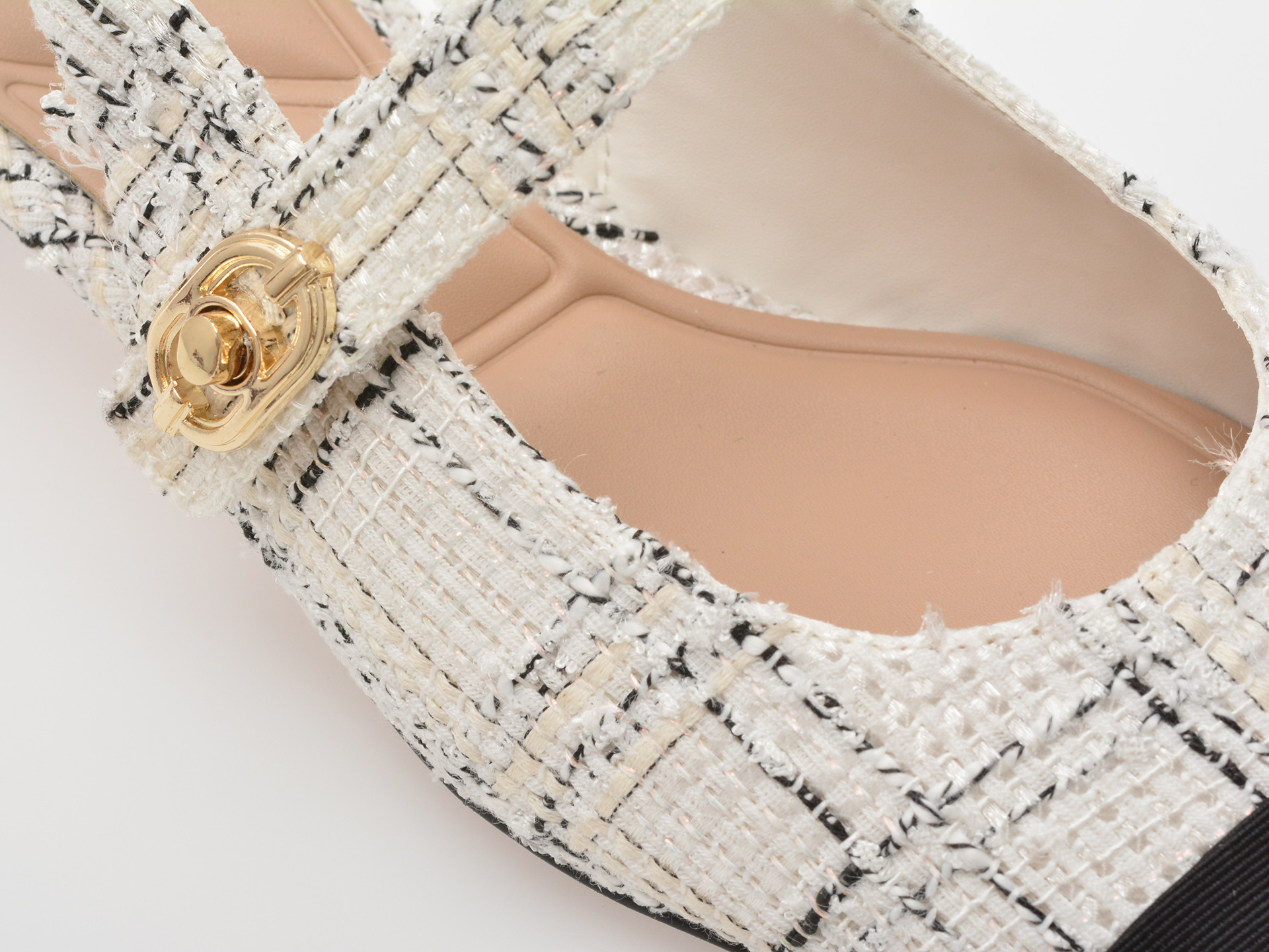 Pantofi ALDO alb-negru, AGATHE 122, din material textil