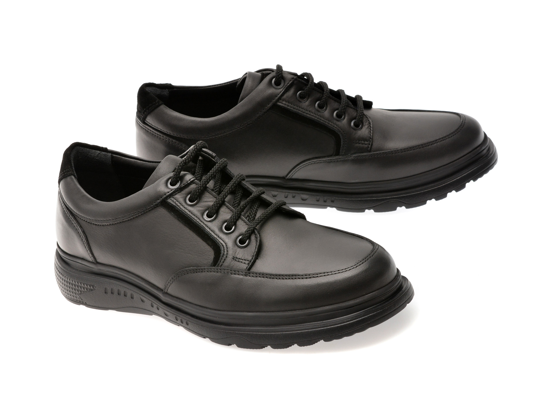 Pantofi OTTER negri, 5373, din piele naturala