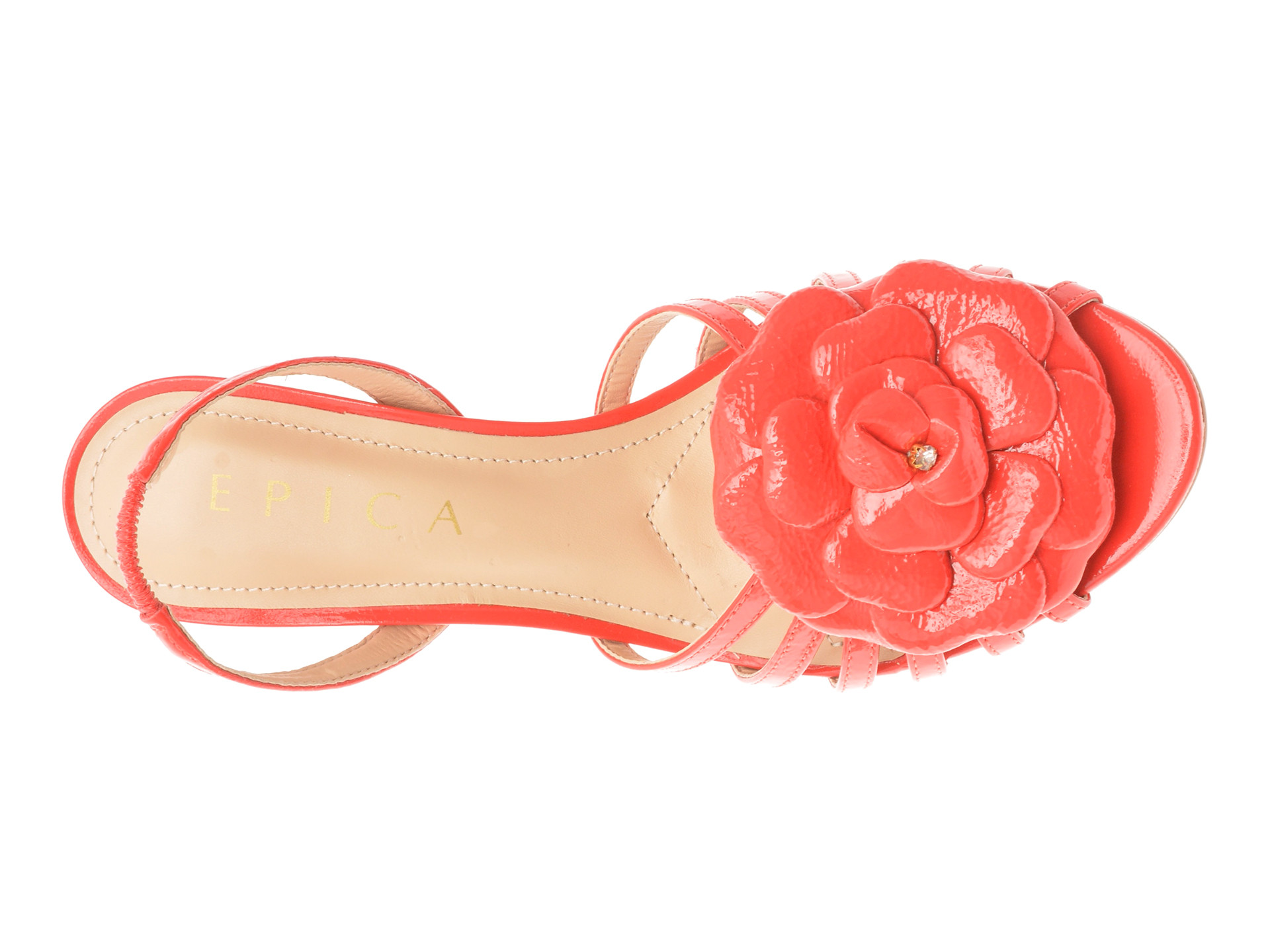 Sandale elegante EPICA rosii, 2538002, din piele naturala lacuita