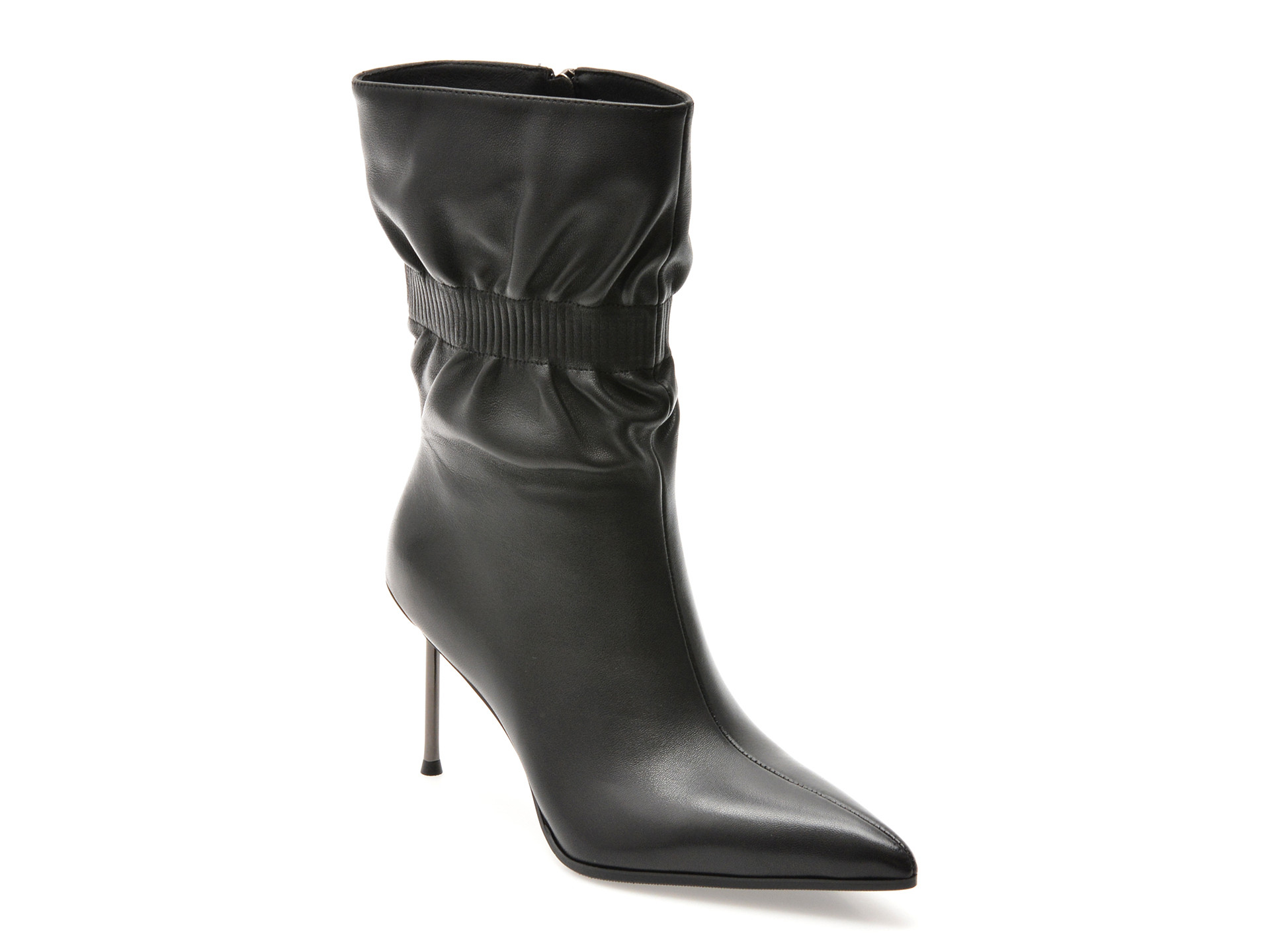 Botine elegante EPICA negre, M5A, din piele naturala