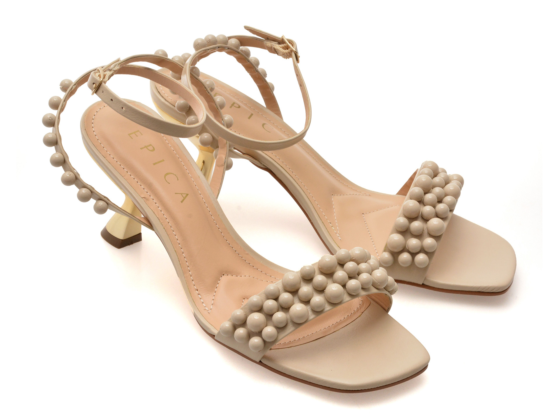 Sandale elegante EPICA nude, 2541001, din piele naturala