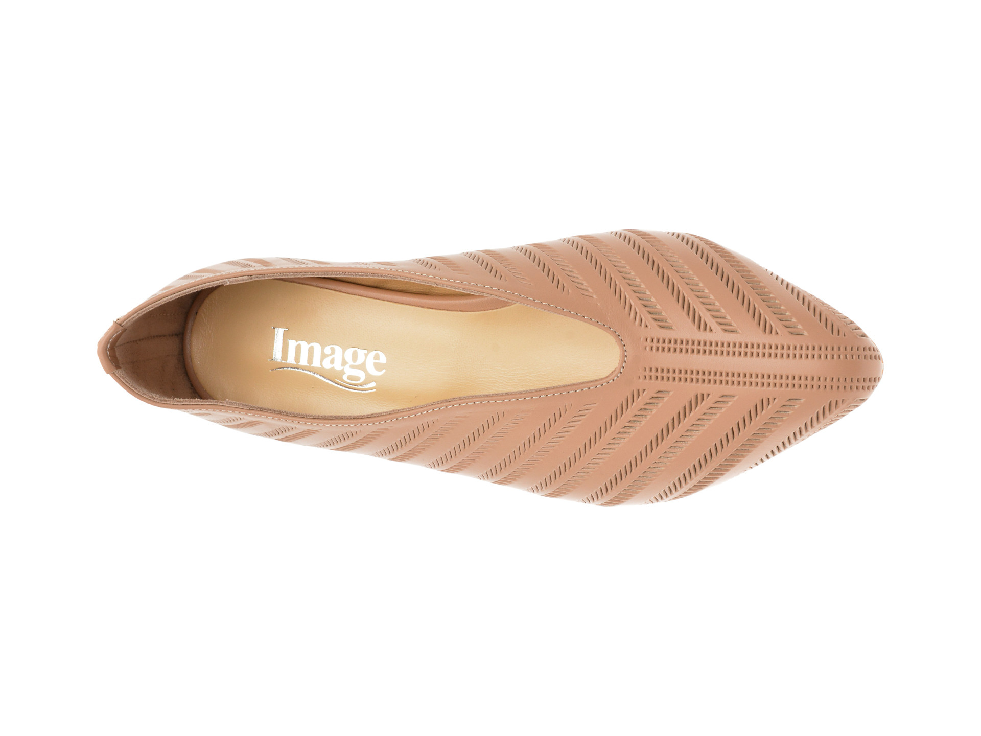 Pantofi IMAGE bej, 167119, din piele naturala