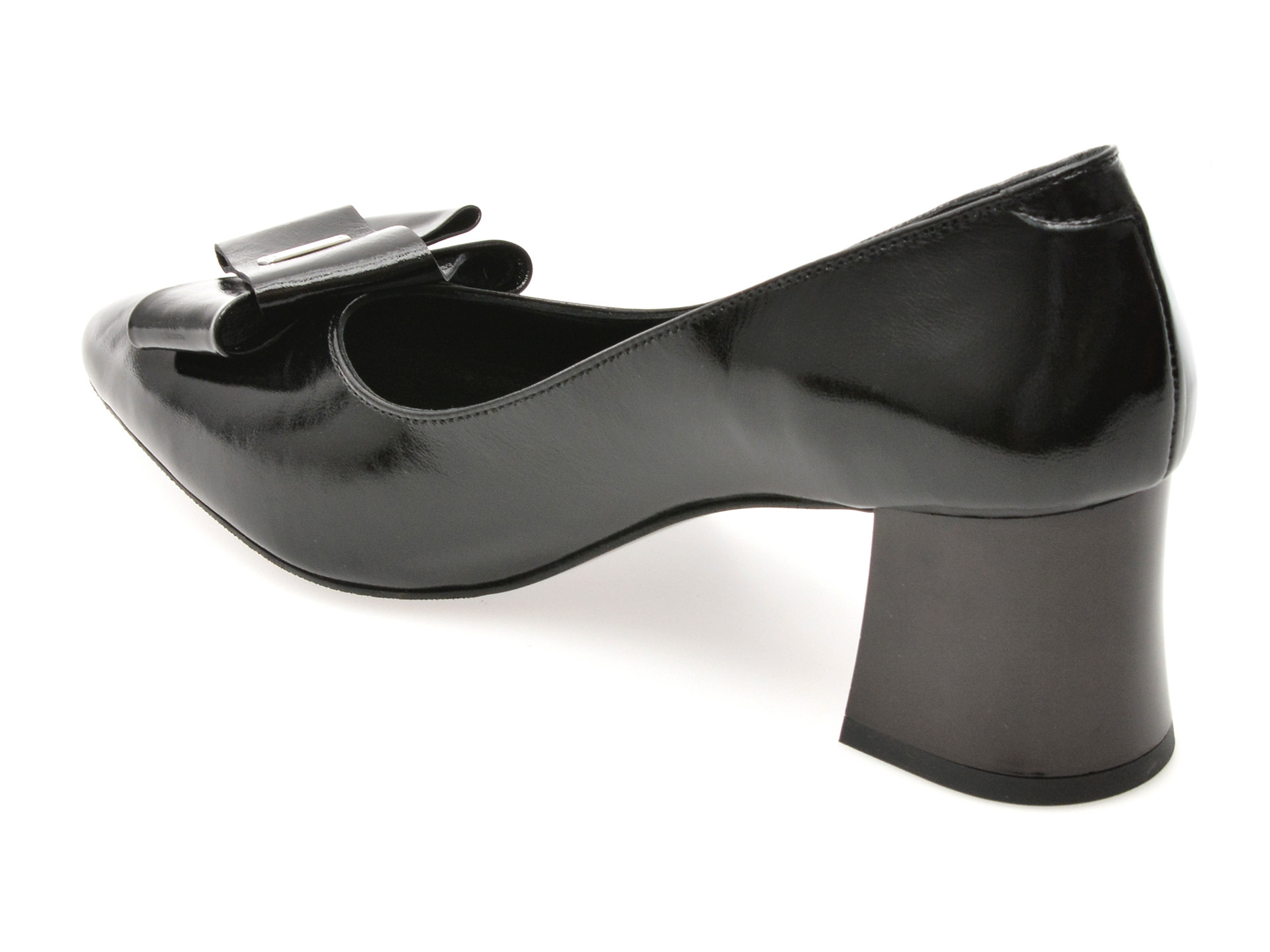 Pantofi IMAGE negri, 619138, din piele naturala lacuita