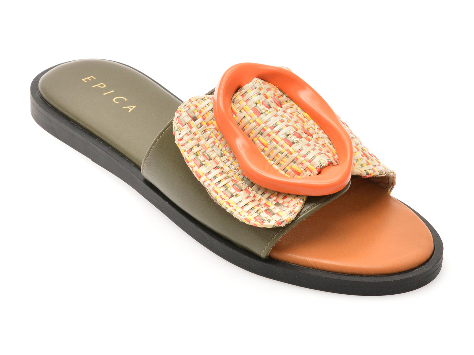 Papuci epica verzi 82913 din piele ecologica