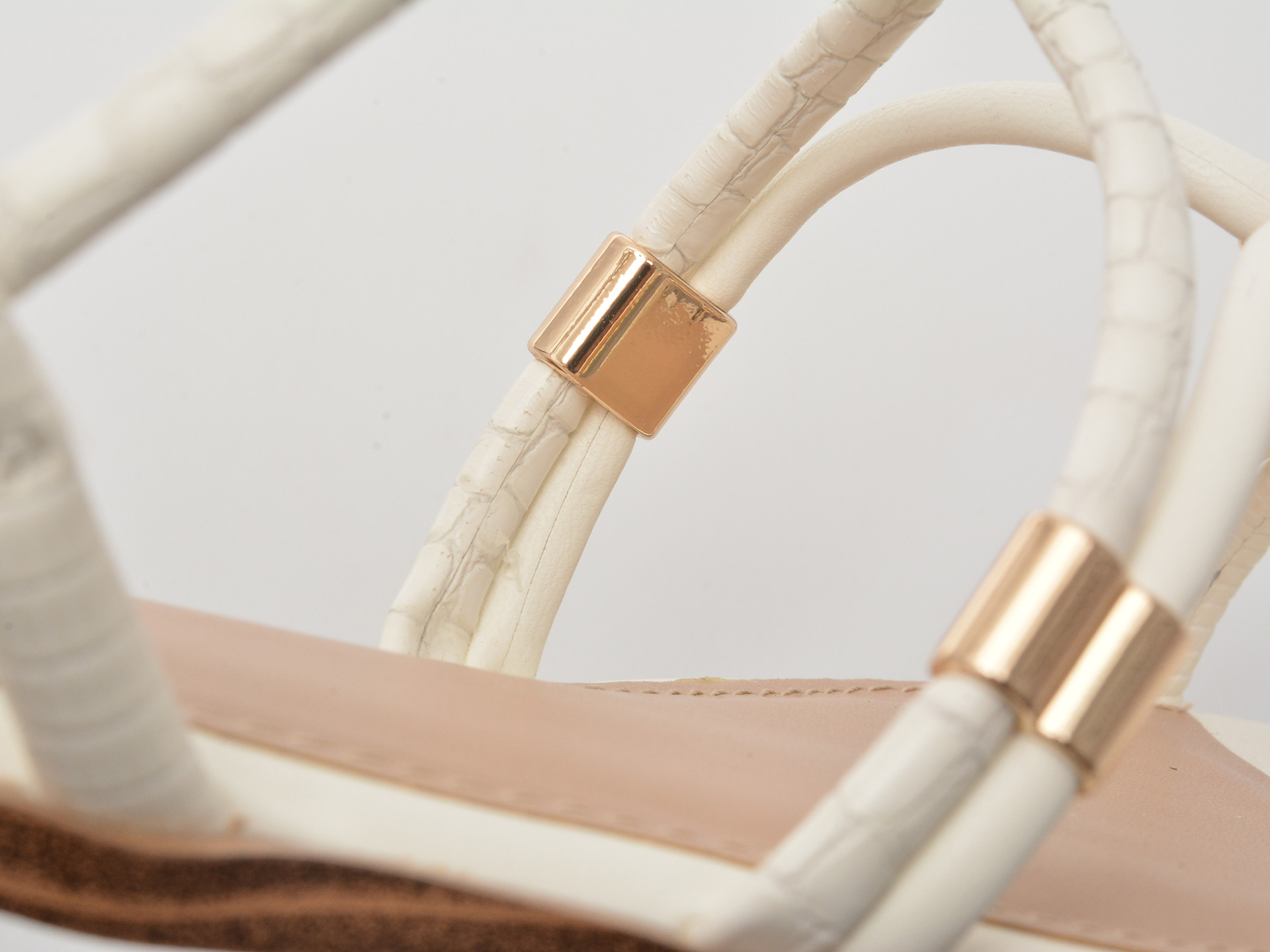 Sandale ALDO albe, BYCHAN 100, din piele ecologica