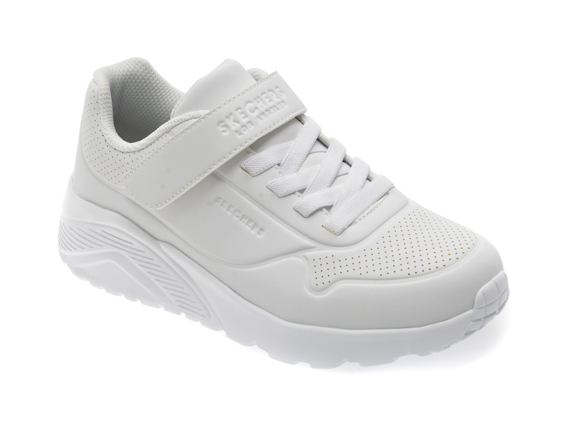 Pantofi sport SKECHERS albi, UNO LITE, din piele ecologica