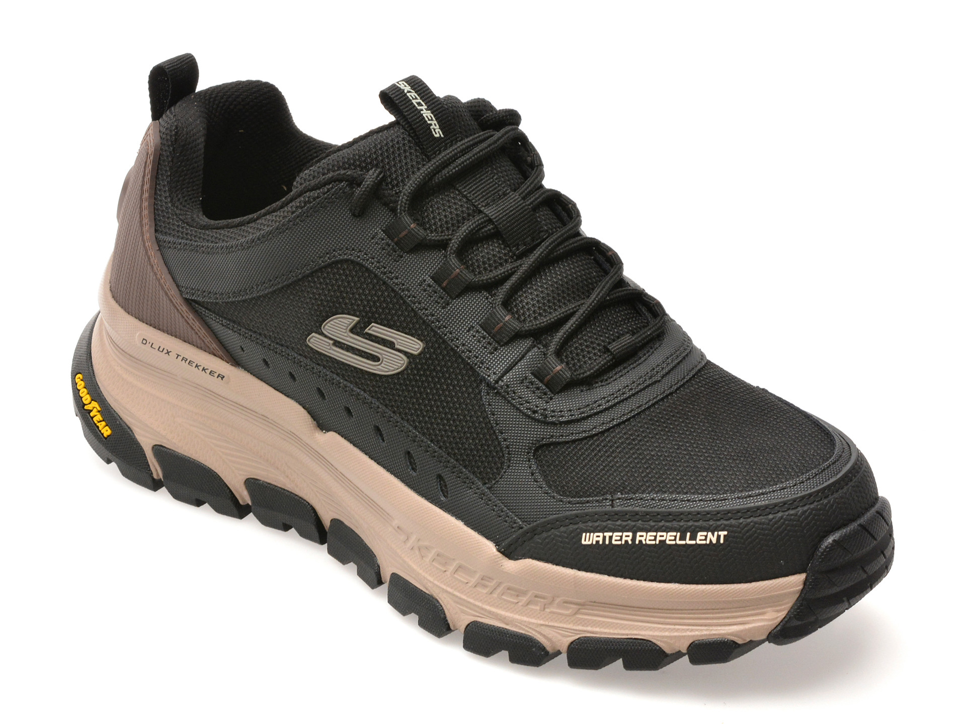 Pantofi sport SKECHERS negri, D LUX TREKKER, din material textil