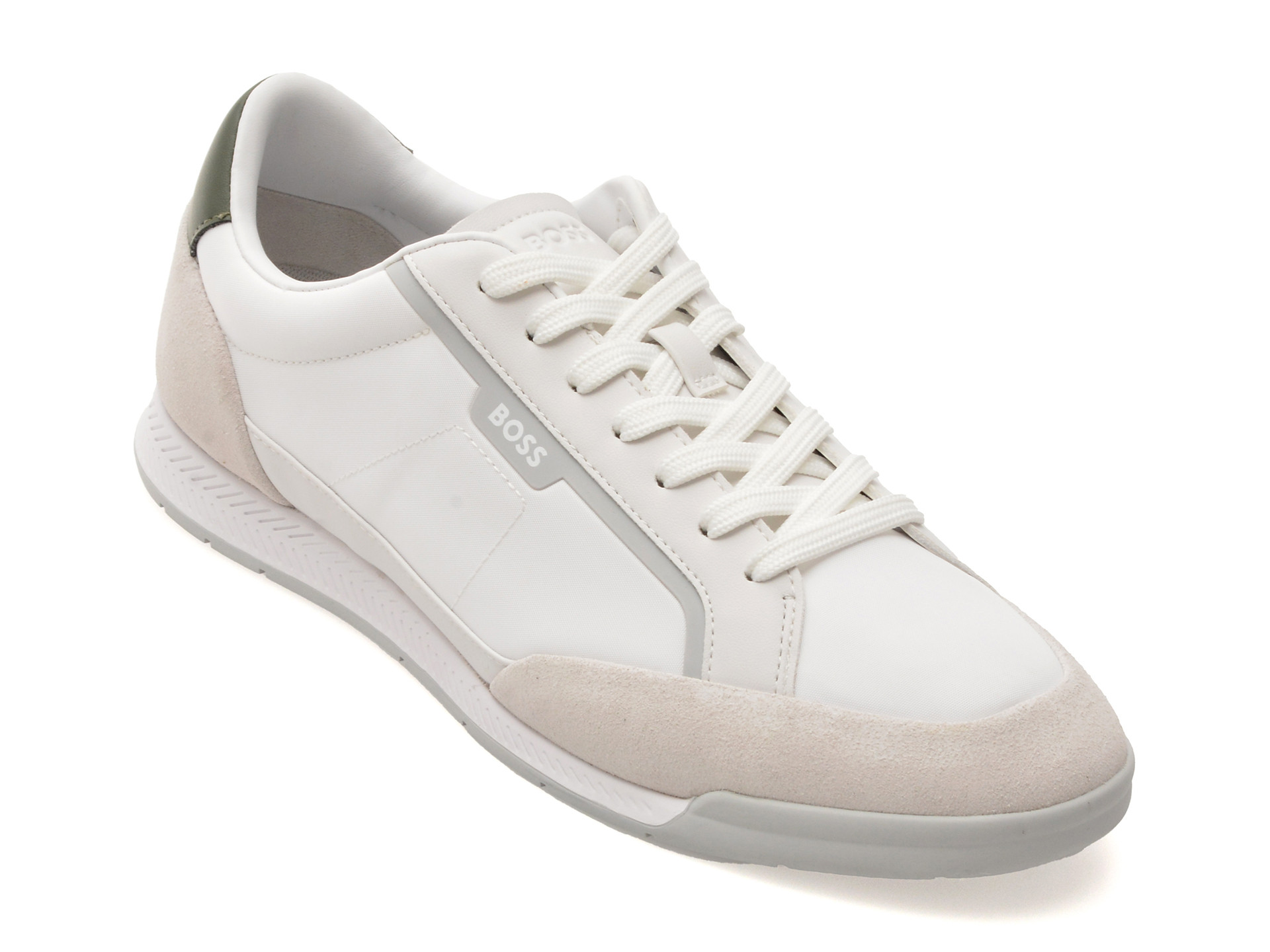 Pantofi sport BOSS albi, 8864, din material textil