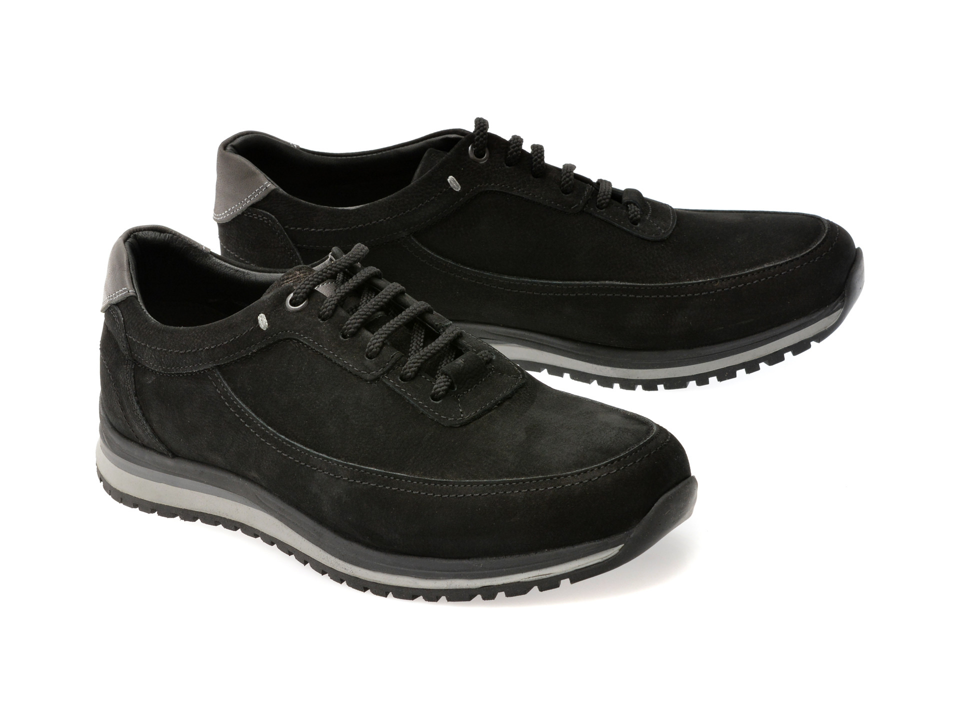 Pantofi sport OTTER negri, 4161, din nabuc