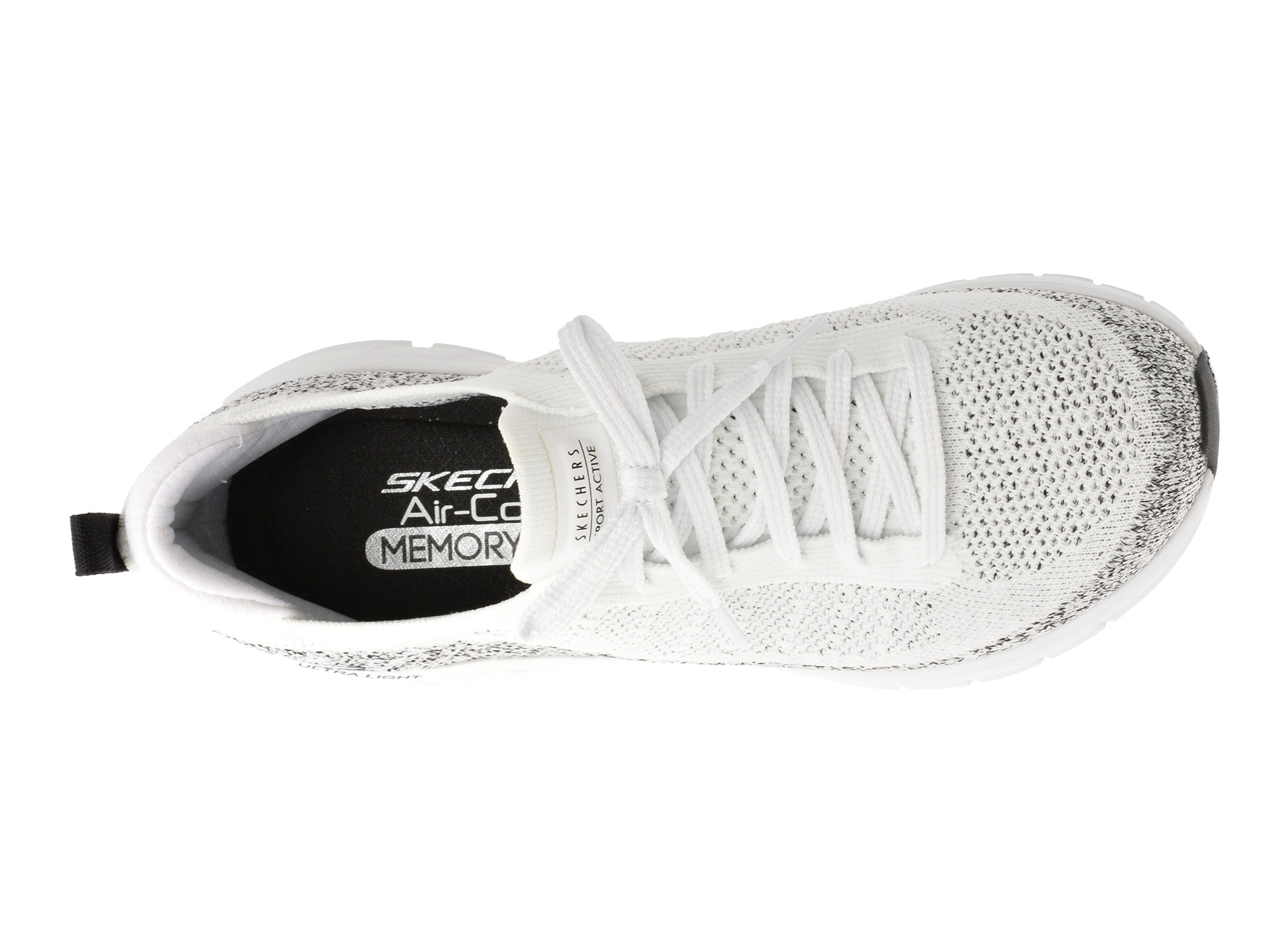 Pantofi sport SKECHERS albi, PURE FLEX, din material textil