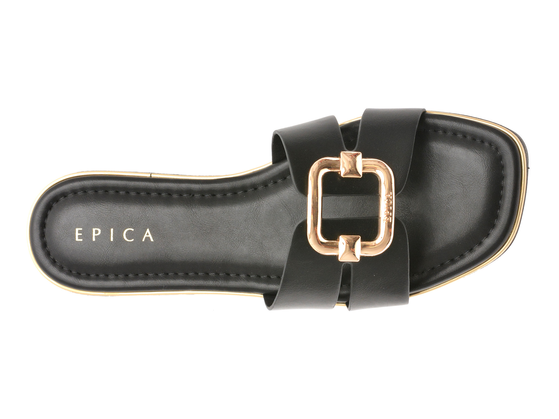 Papuci EPICA negri, 82955, din piele ecologica