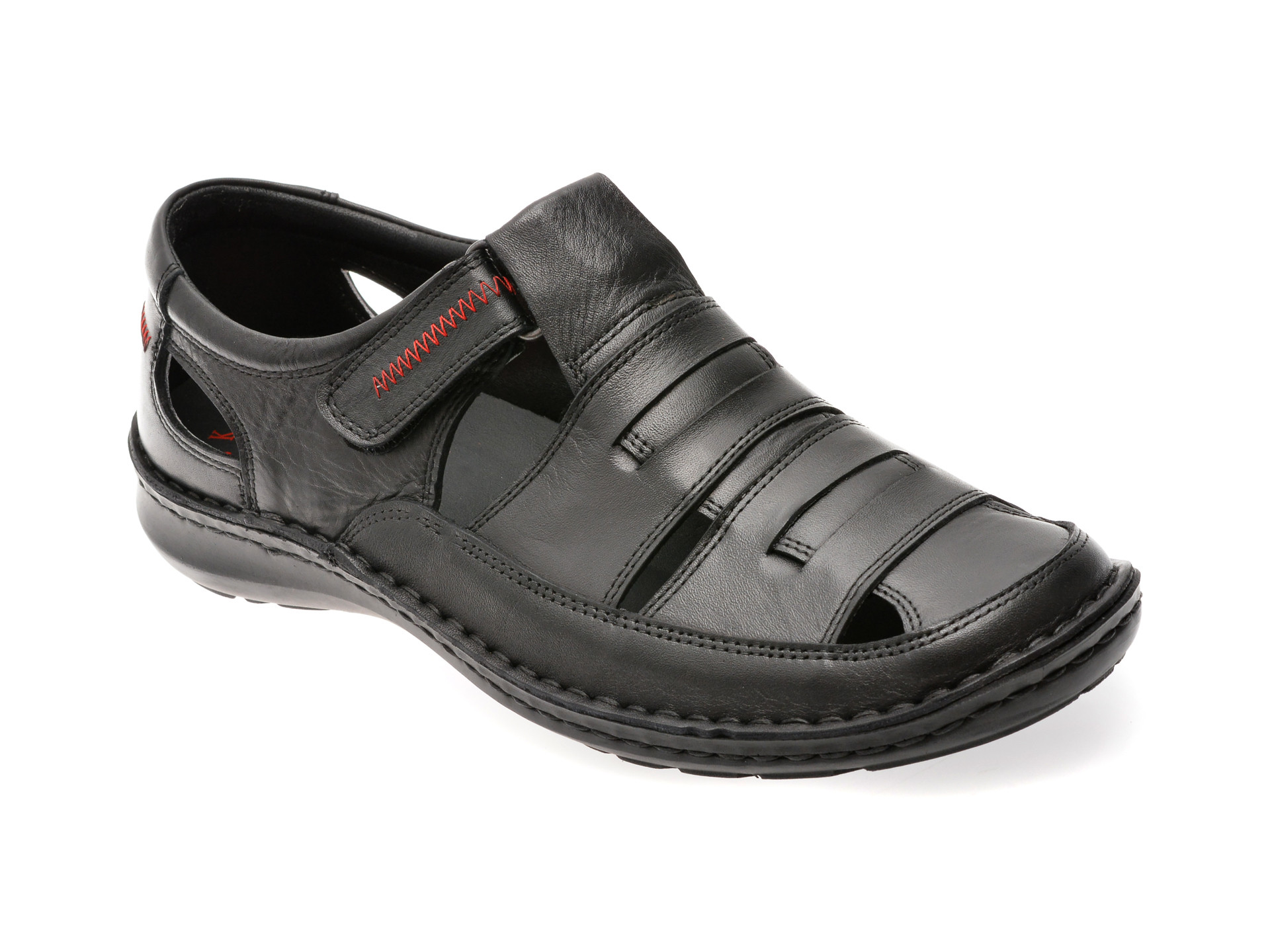 Sandale OTTER negre, 9562, din piele naturala