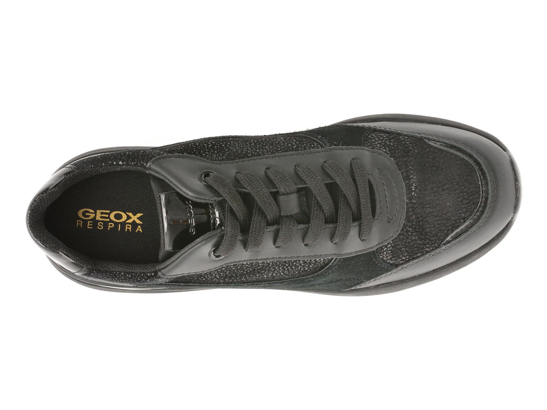 Pantofi sport GEOX negri, D45WAA, din piele naturala