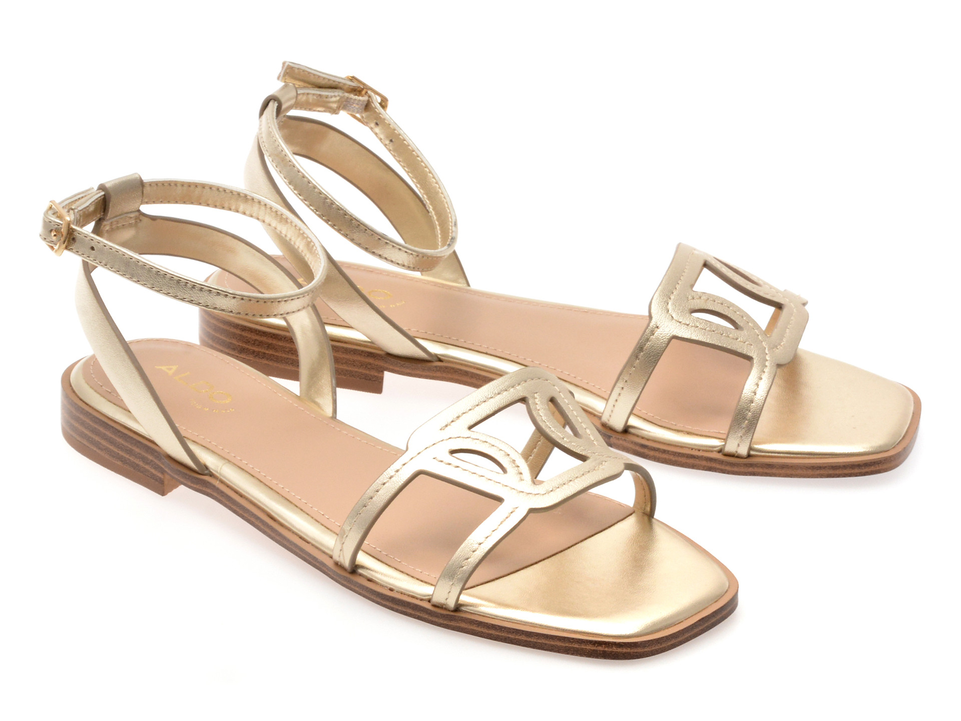 Sandale ALDO aurii, GREENGROVE 710, din piele naturala