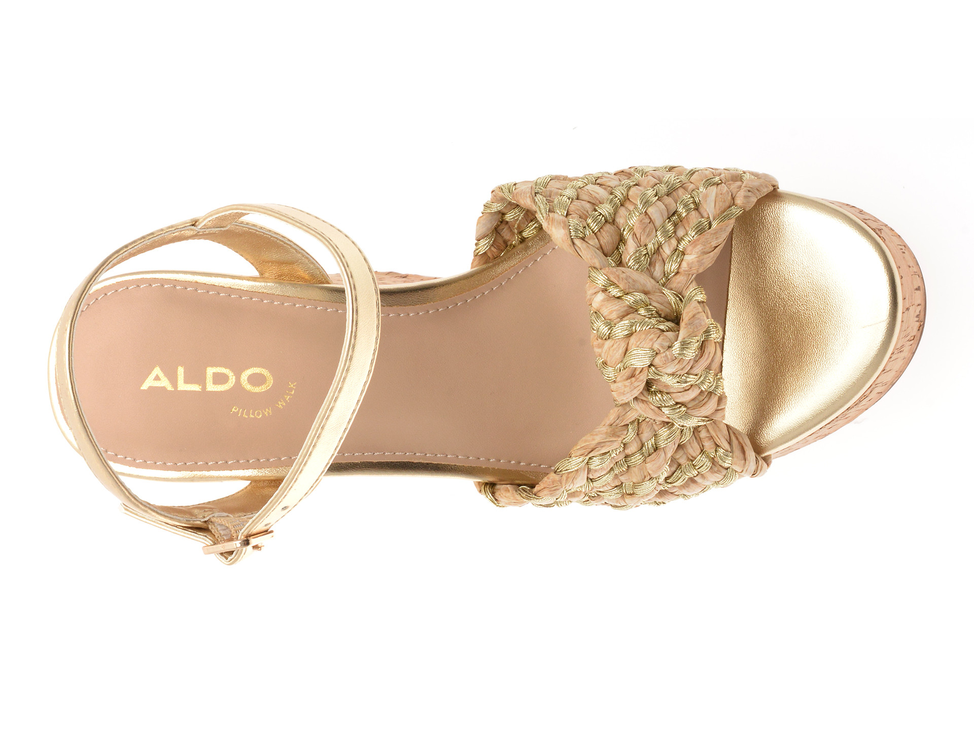 Sandale ALDO aurii, ULIALDAN 710, din material textil
