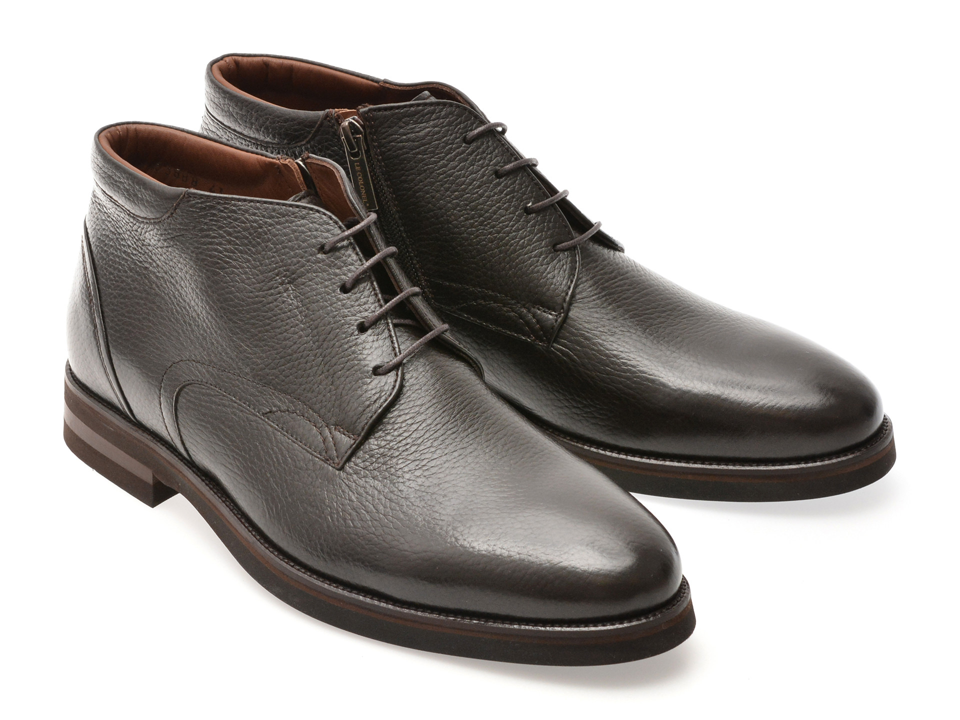 Ghete elegante LE COLONEL maro, 63888, din piele naturala