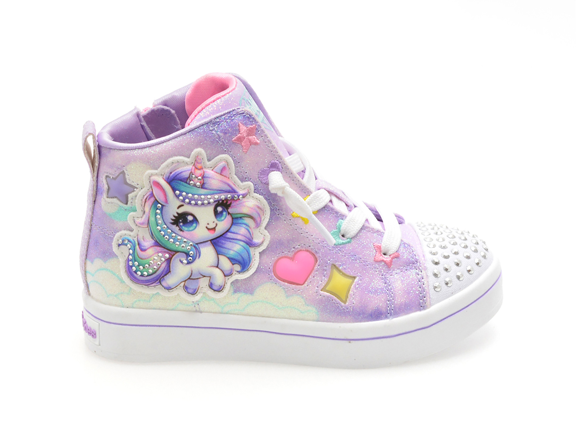 Ghete SKECHERS mov, TWI-LITES 2.0, din piele ecologica