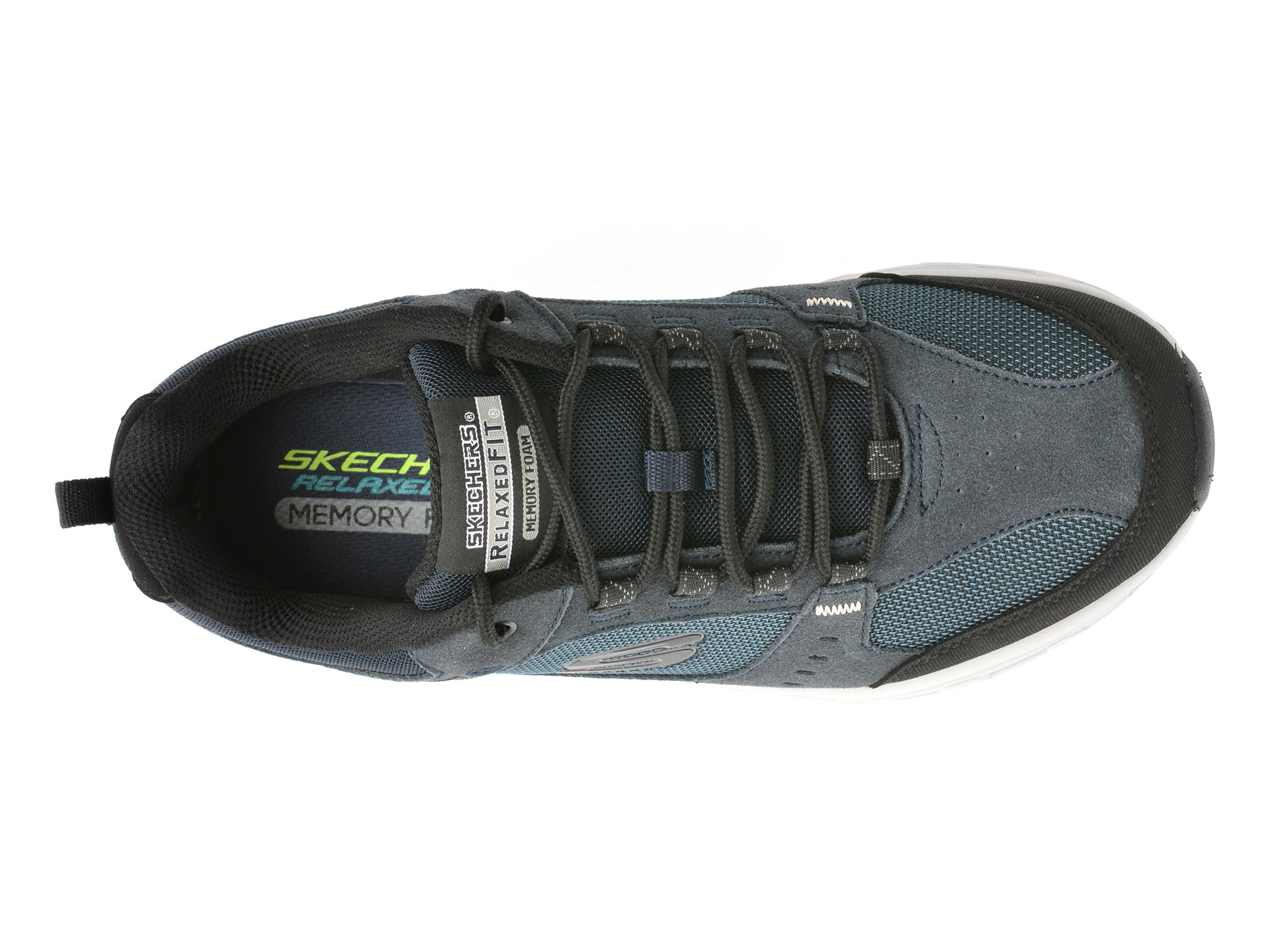 Pantofi sport SKECHERS bleumarin, OAK CANYON, din material textil si piele naturala