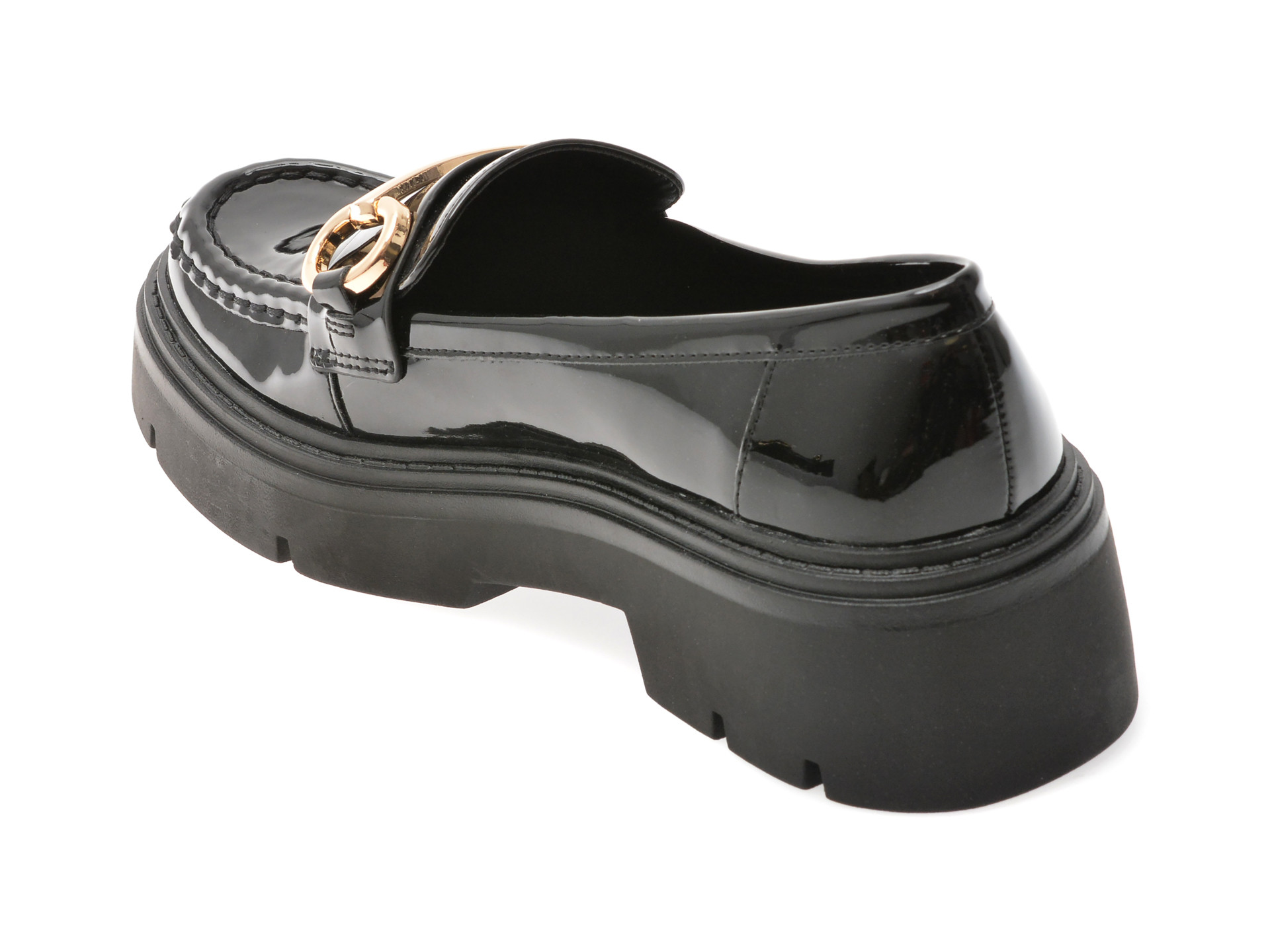 Mocasini ALDO negri, MISKA 001, din piele ecologica lacuita