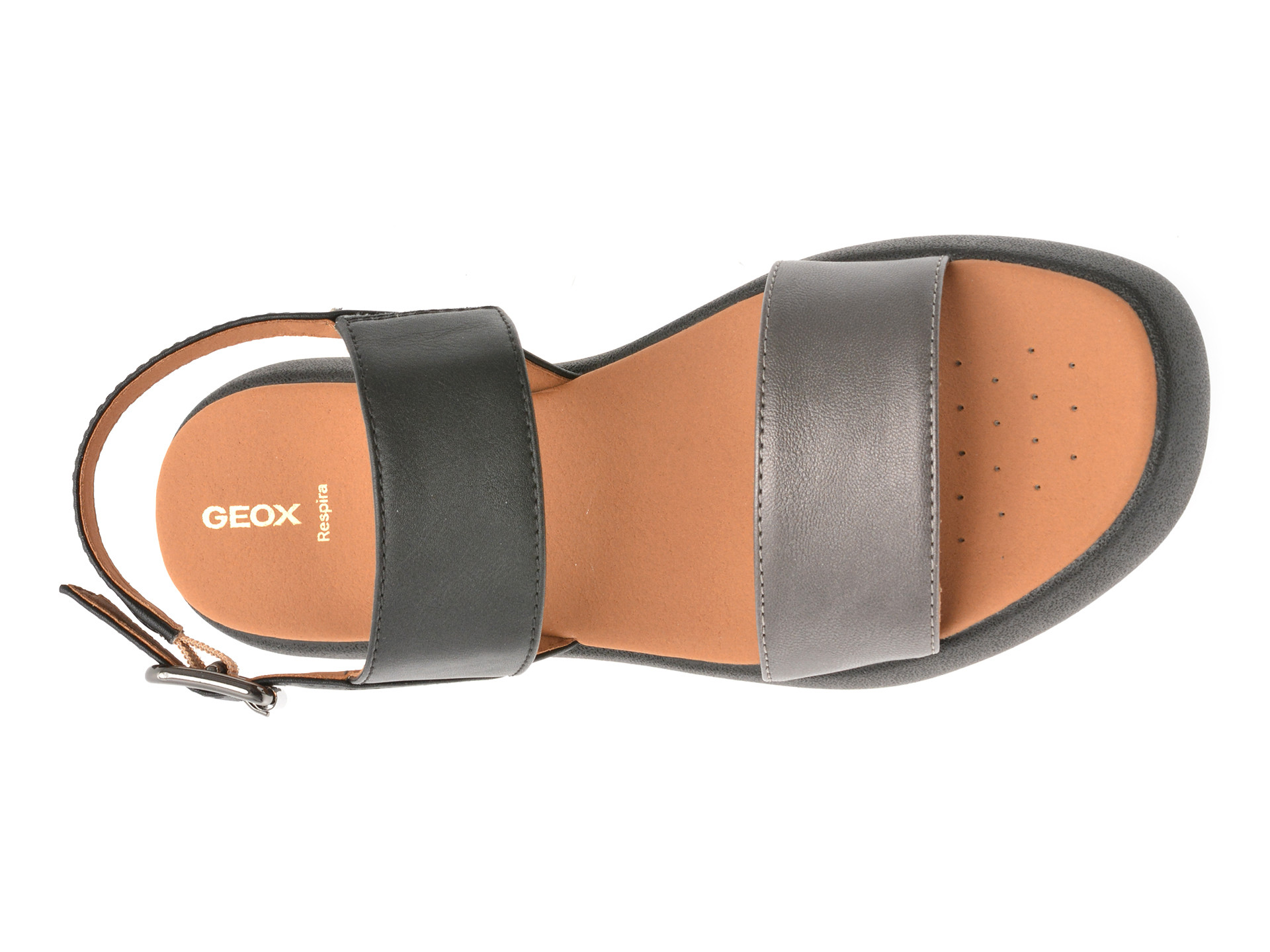 Sandale GEOX negre, D550NA, din piele ecologica