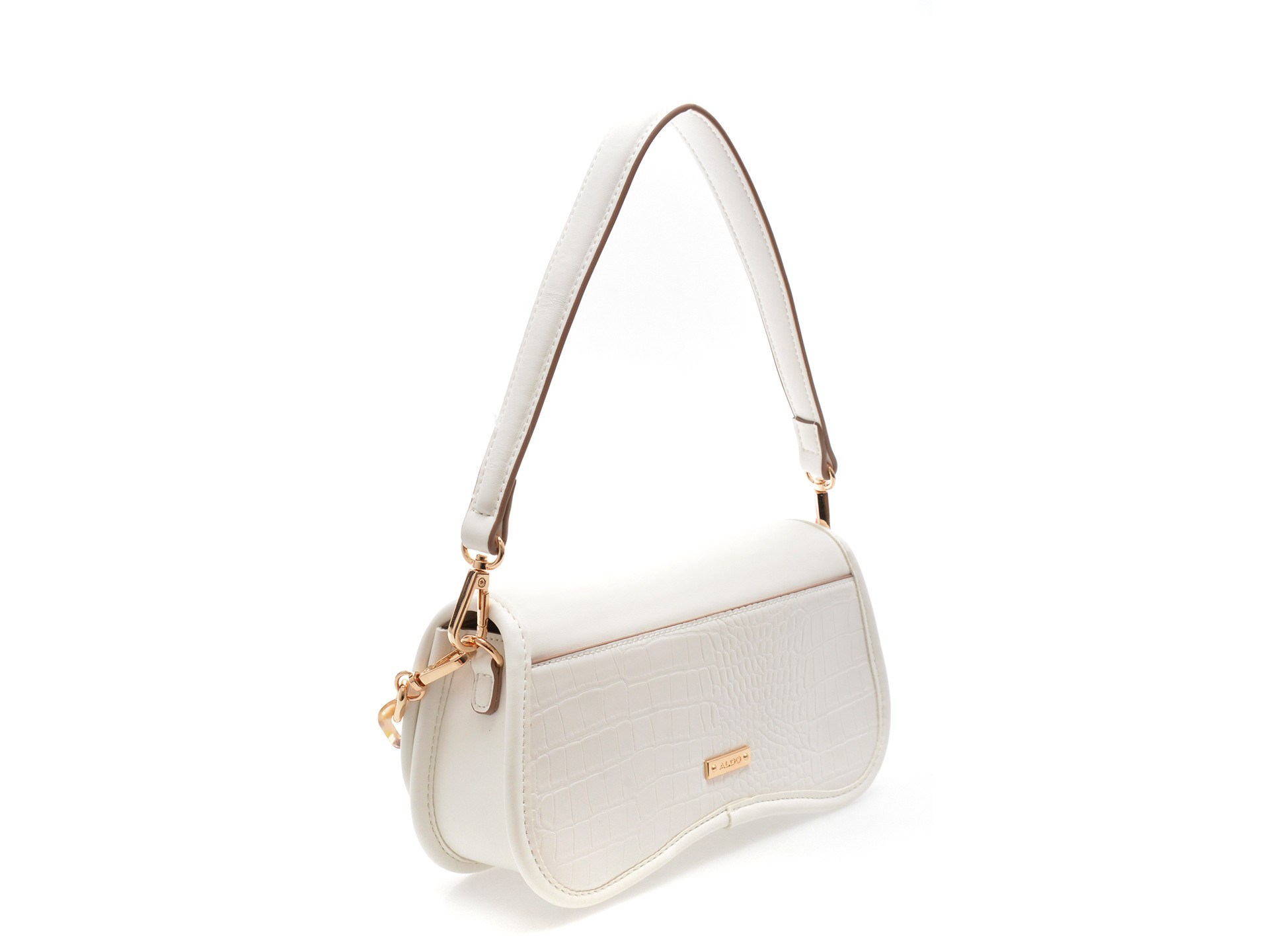 Geanta ALDO alba, CLAPPERTON 100, din piele ecologica