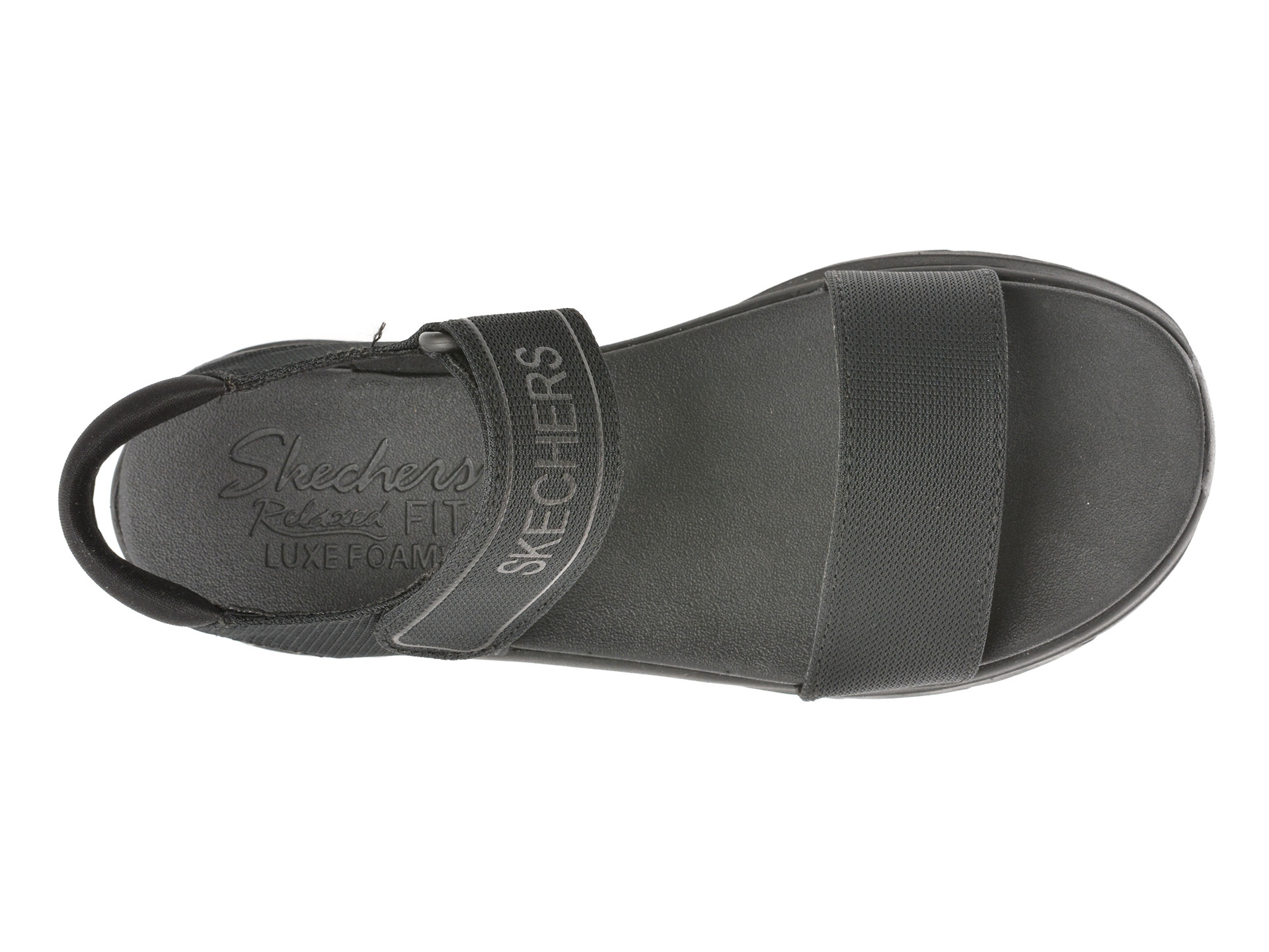 Sandale SKECHERS negre, D LUX WALKER, din material textil