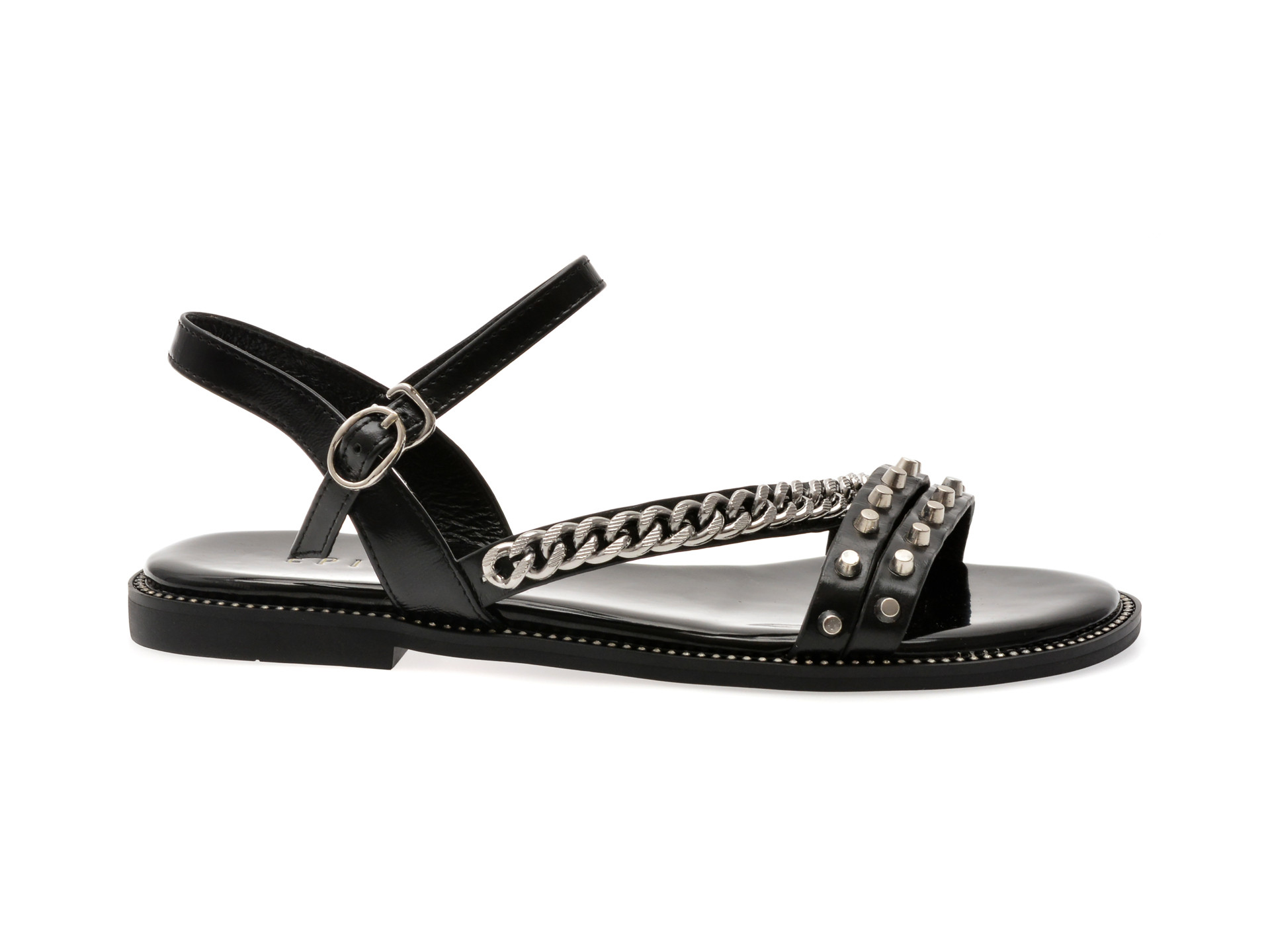 Sandale EPICA negre, 3L105, din piele naturala