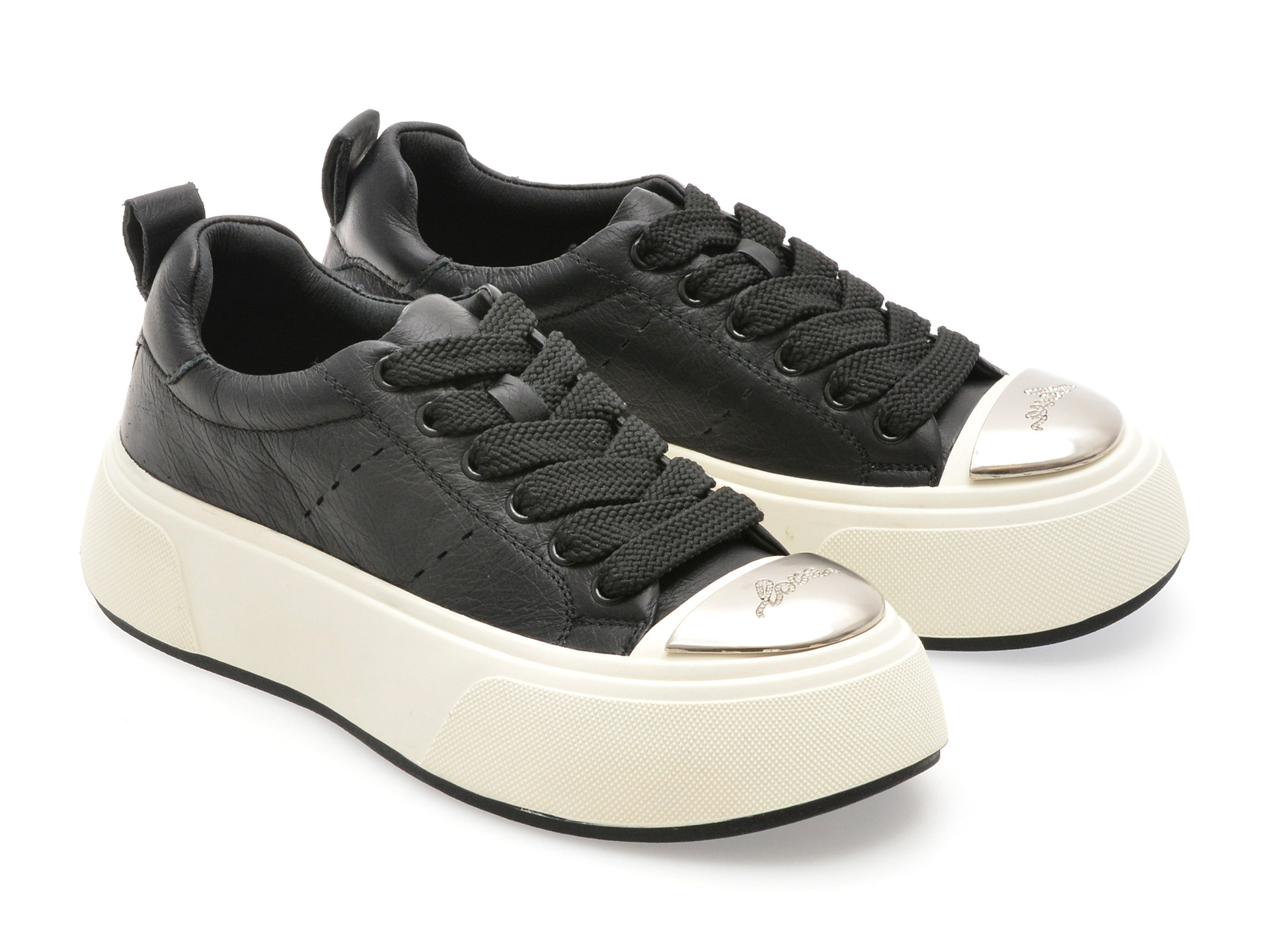 Pantofi sport EPICA negri, 28701, din piele naturala