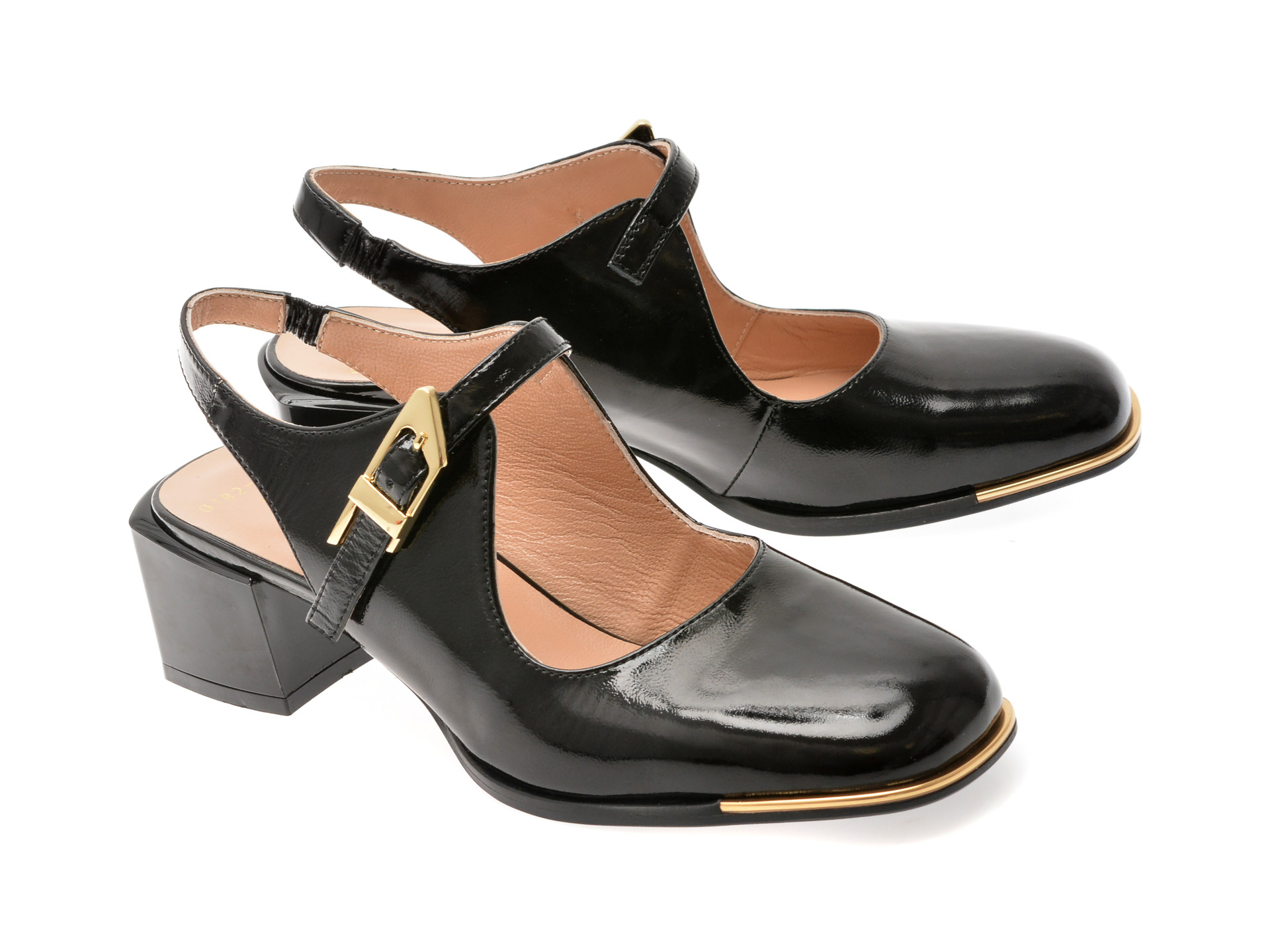 Pantofi EPICA negri, 6020182, din piele naturala lacuita