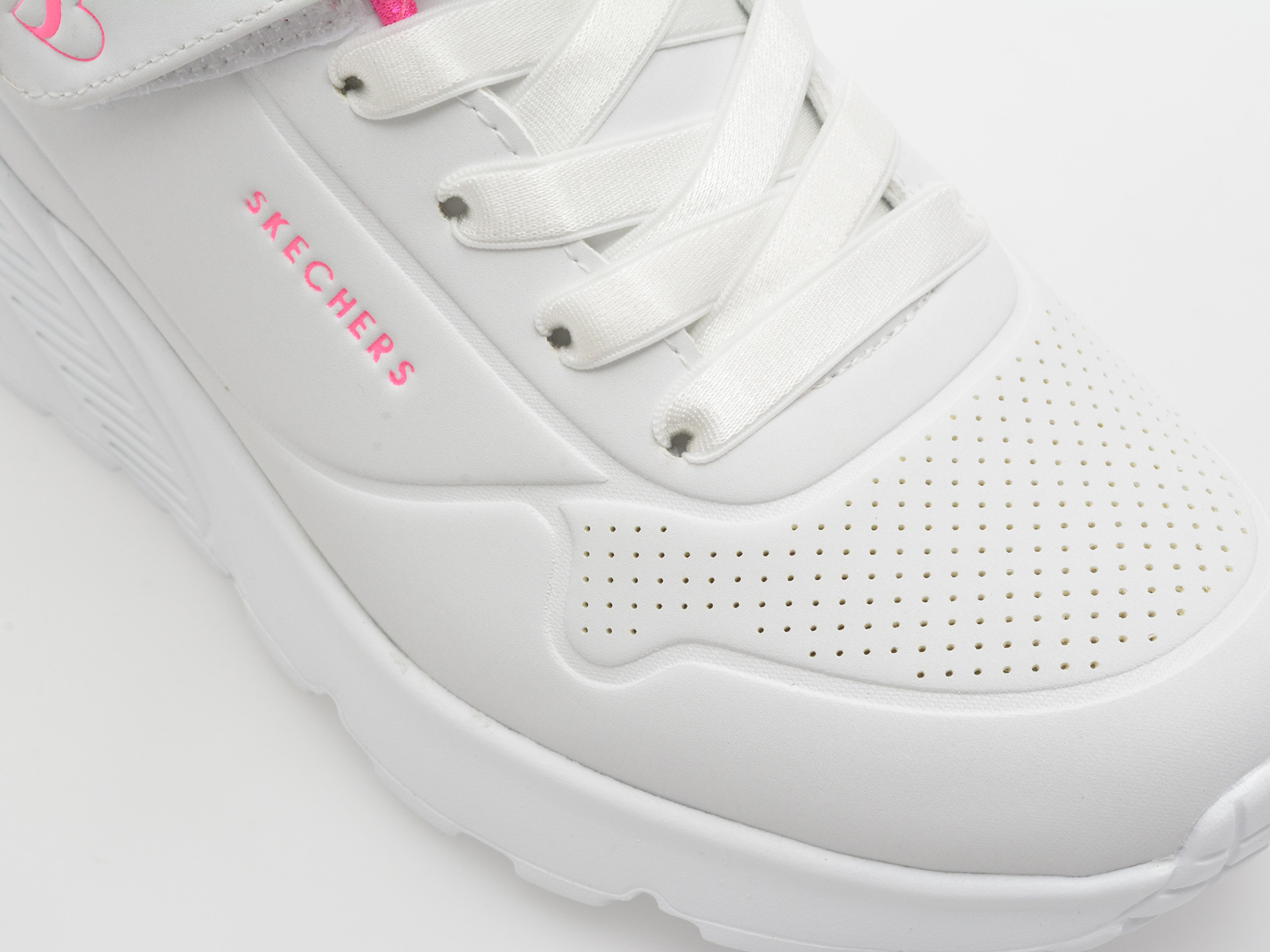 Pantofi sport SKECHERS albi, UNO LITE, din piele ecologica