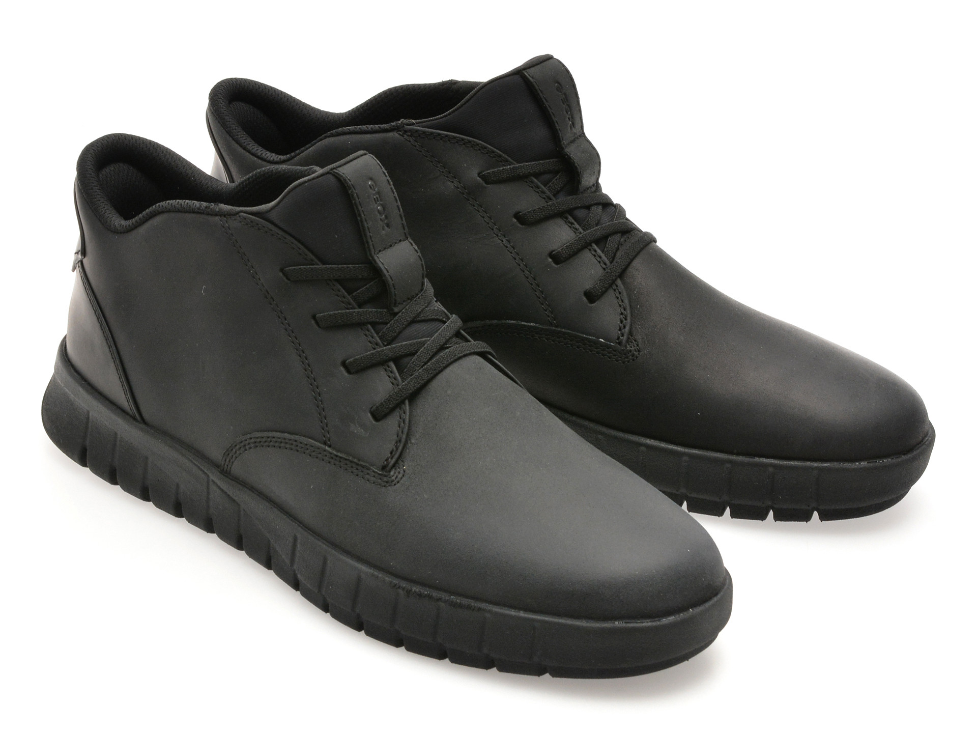 Ghete GEOX negre, U56MAB, din piele naturala