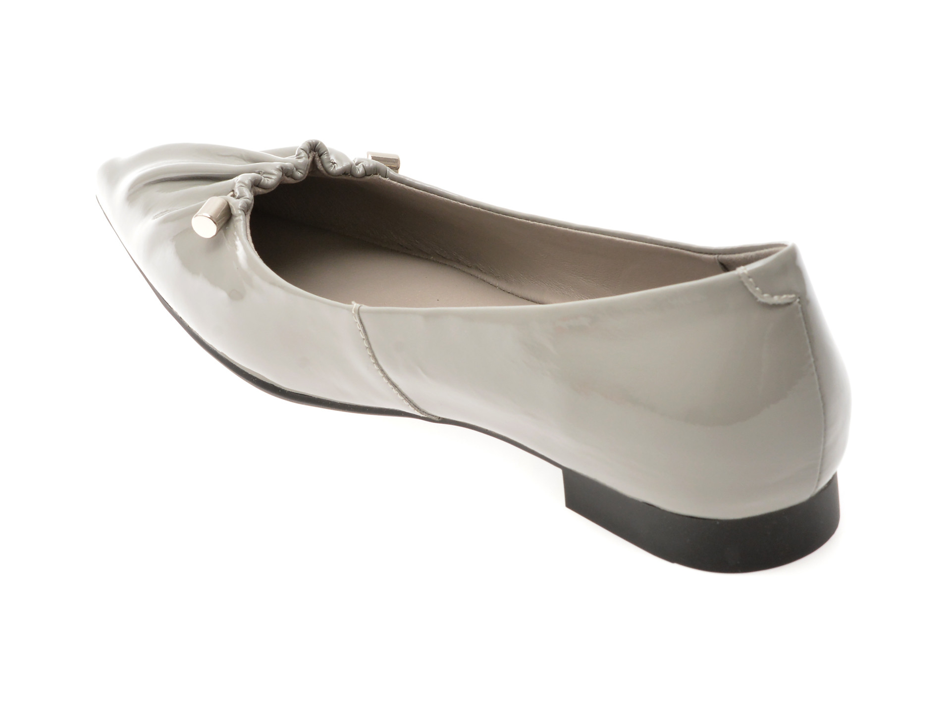 Balerini EPICA gri, A09, din piele naturala lacuita