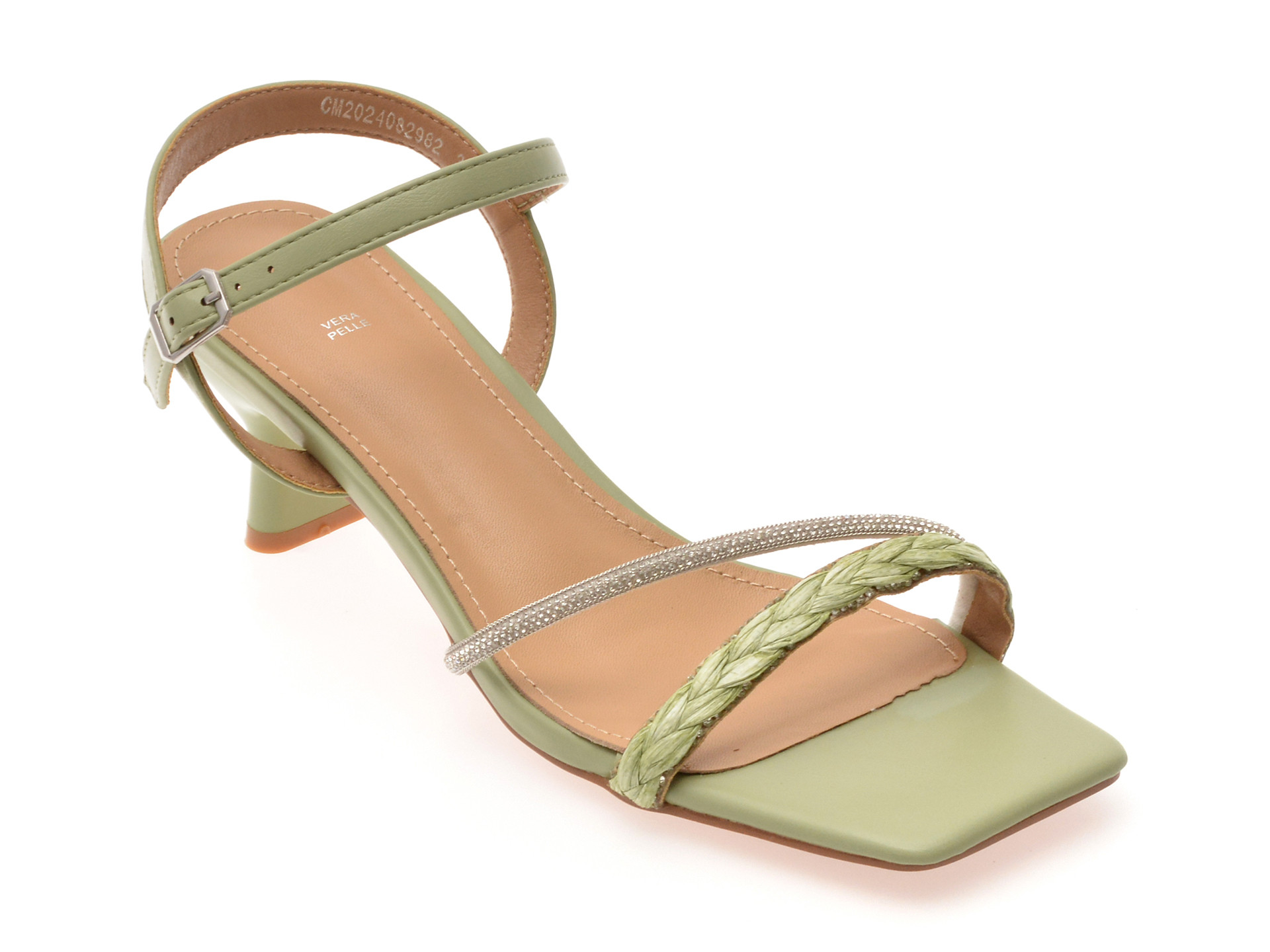 Sandale elegante EPICA verzi, 82982, din piele ecologica