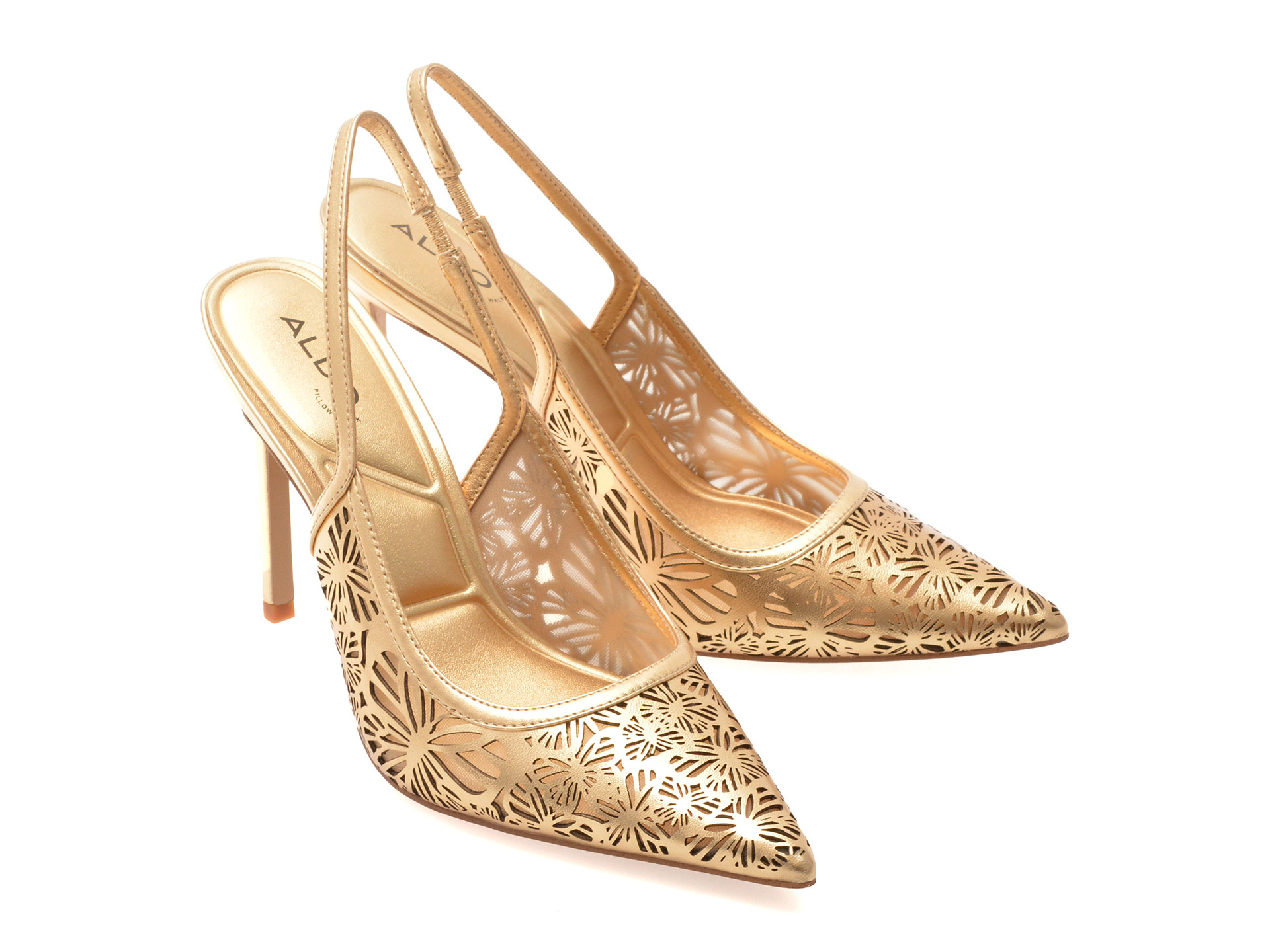 Pantofi eleganti ALDO aurii, MARCIANA 711, din piele ecologica