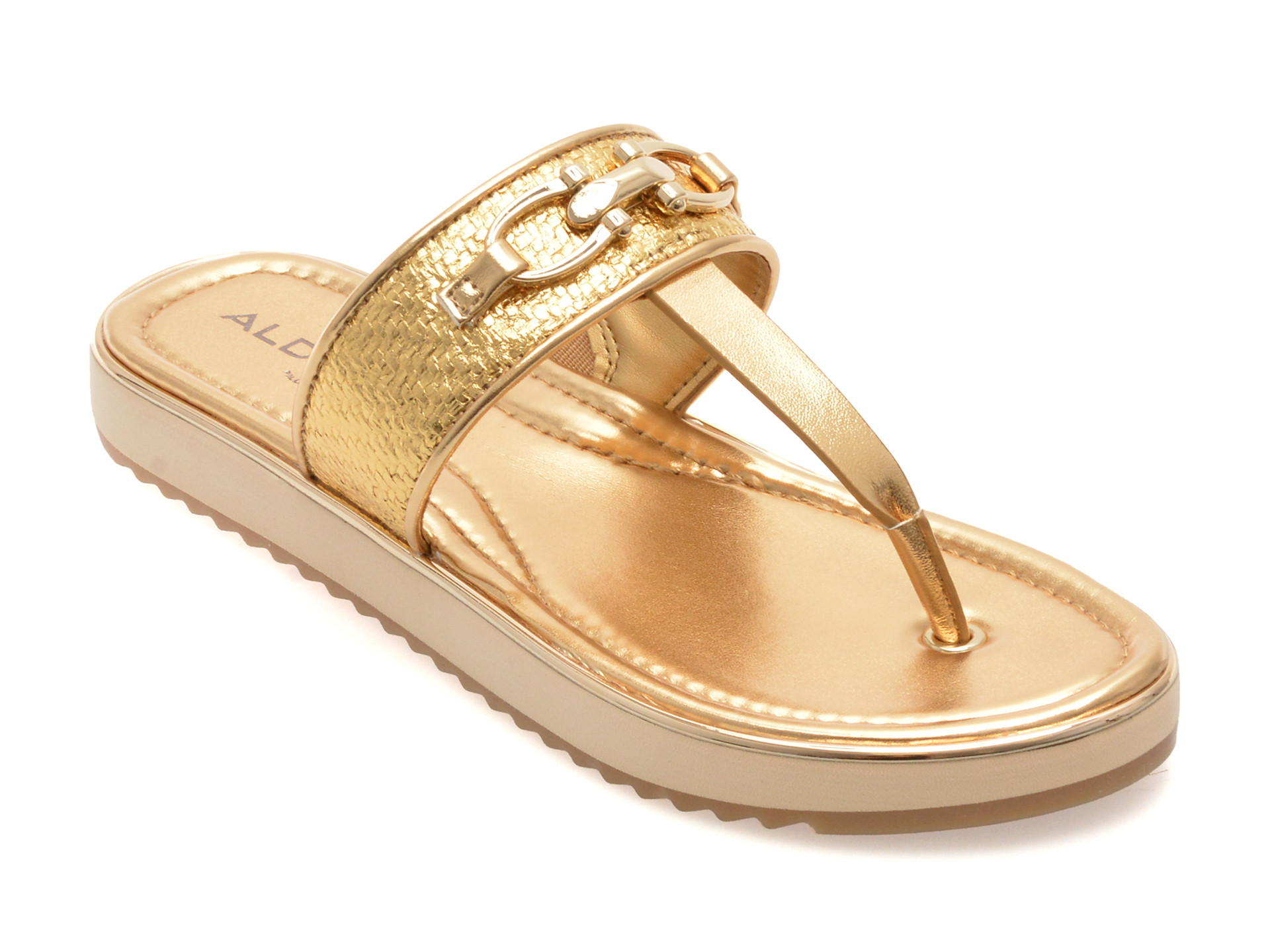 Papuci ALDO aurii, LAJOLLA 711, din piele ecologica
