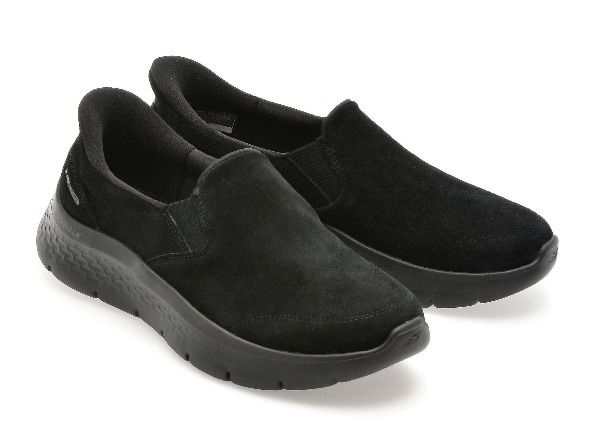 Pantofi sport SKECHERS negri, GO WALK FLEX, din piele intoarsa