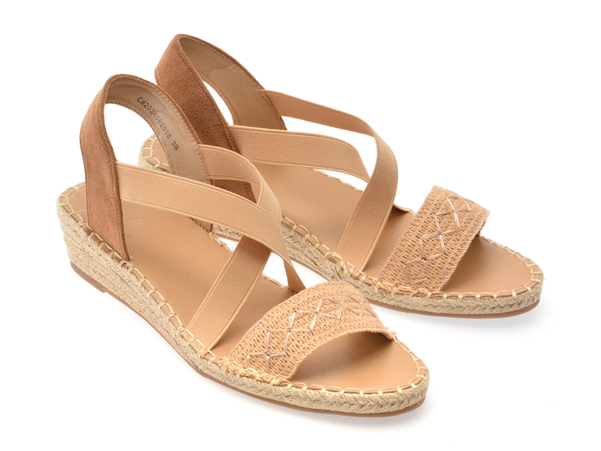 Sandale EPICA maro, 82918, din material textil