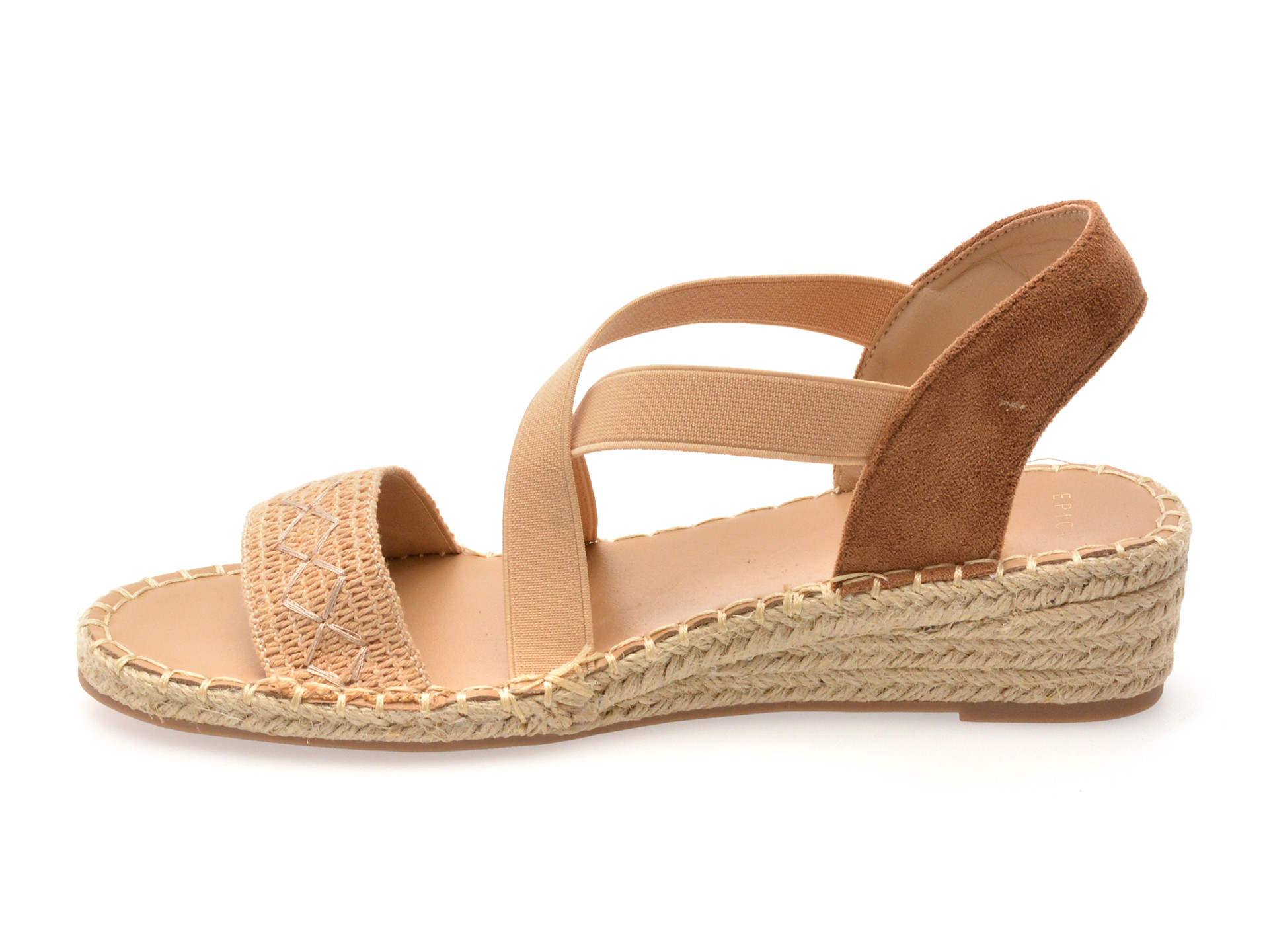 Sandale EPICA maro, 82918, din material textil