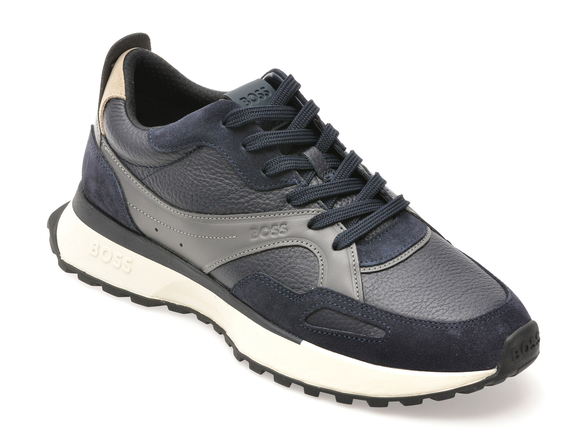 Pantofi sport BOSS albastri, 8782, din piele naturala