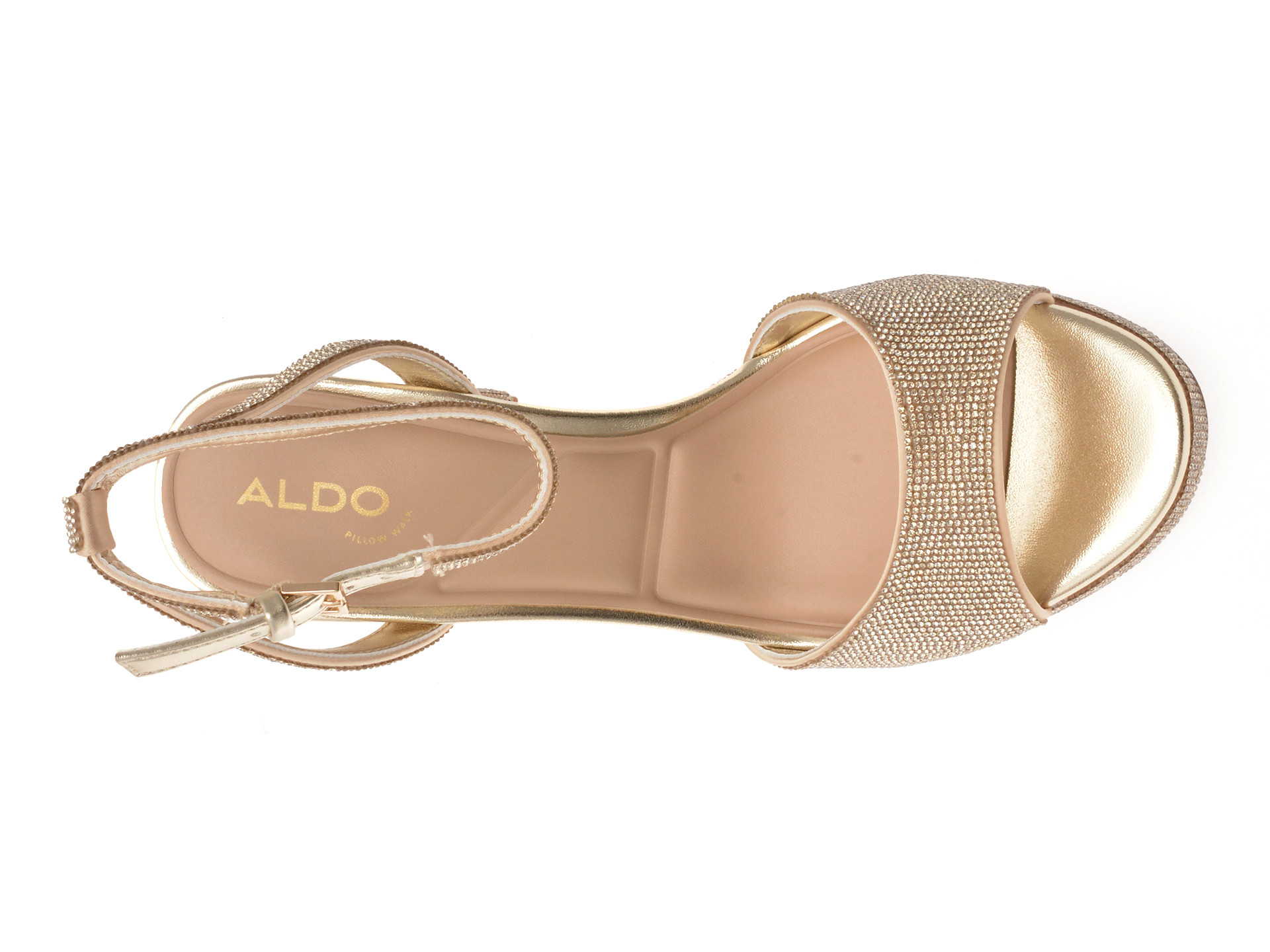 Sandale elegante ALDO aurii, ALLURING 741, din material textil