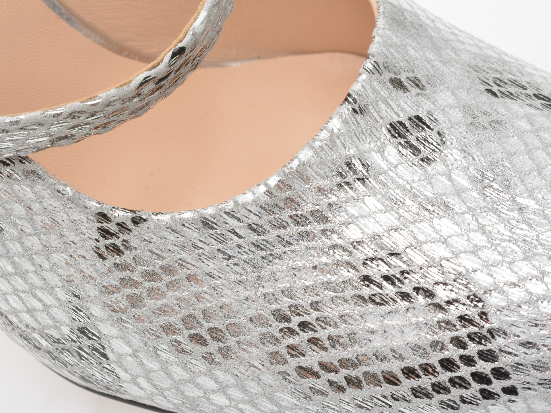 Papuci EPICA argintii, 71896, din piele naturala