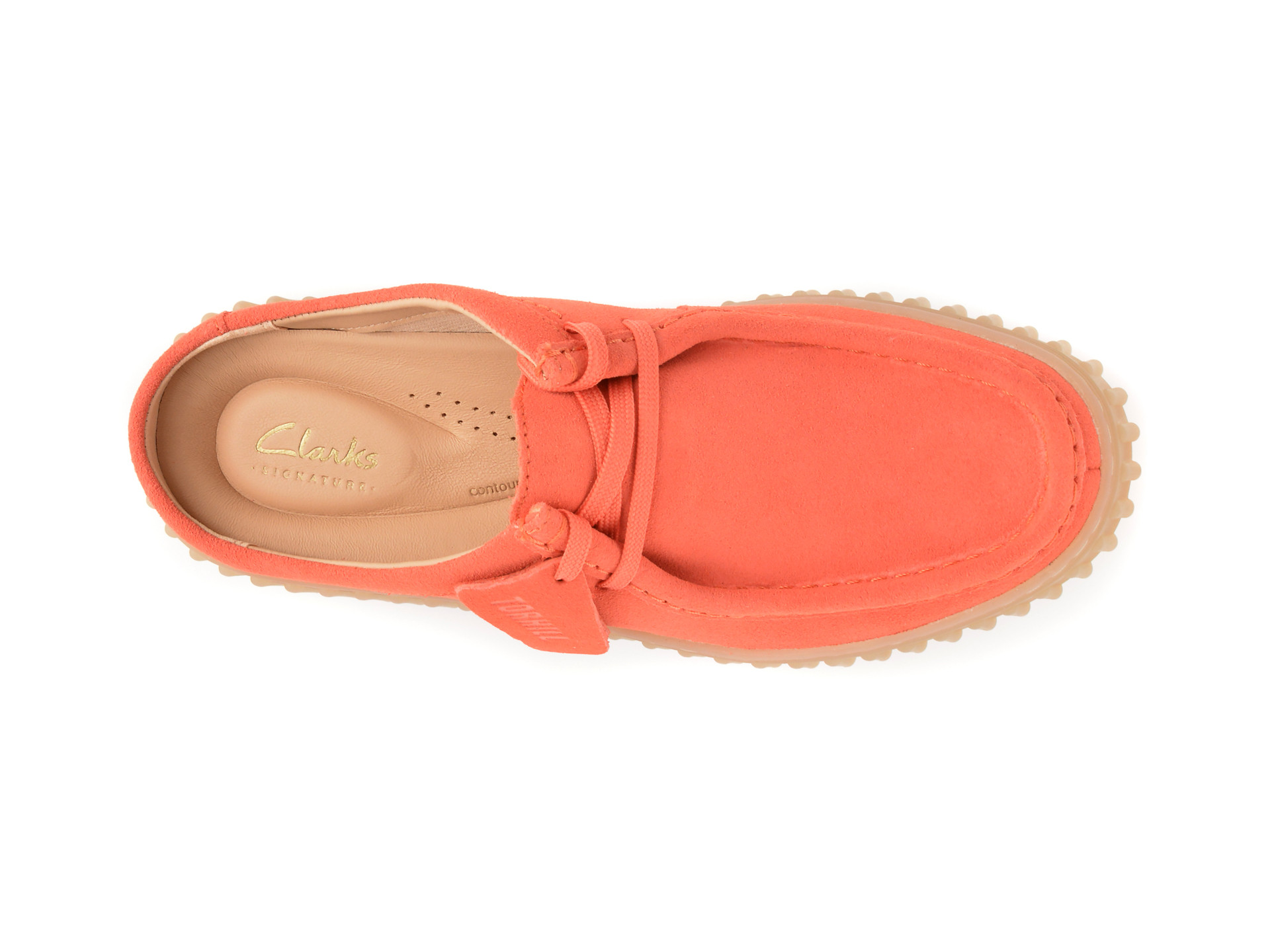 Papuci CLARKS portocalii, TORHILL MULE, din nabuc