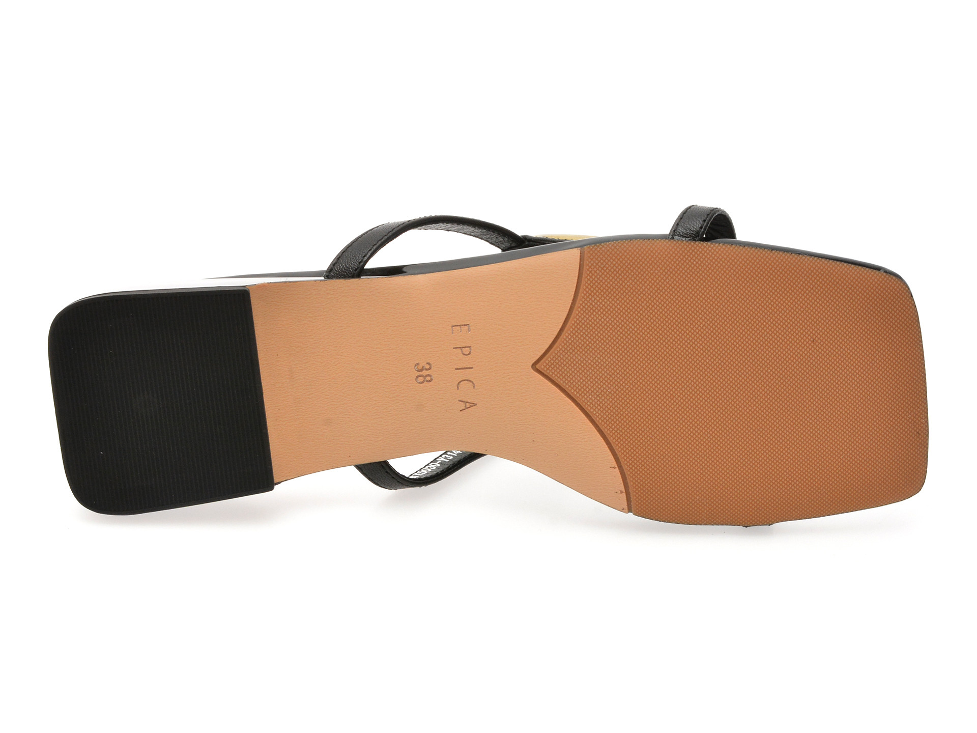 Papuci EPICA negri, LD976, din piele naturala